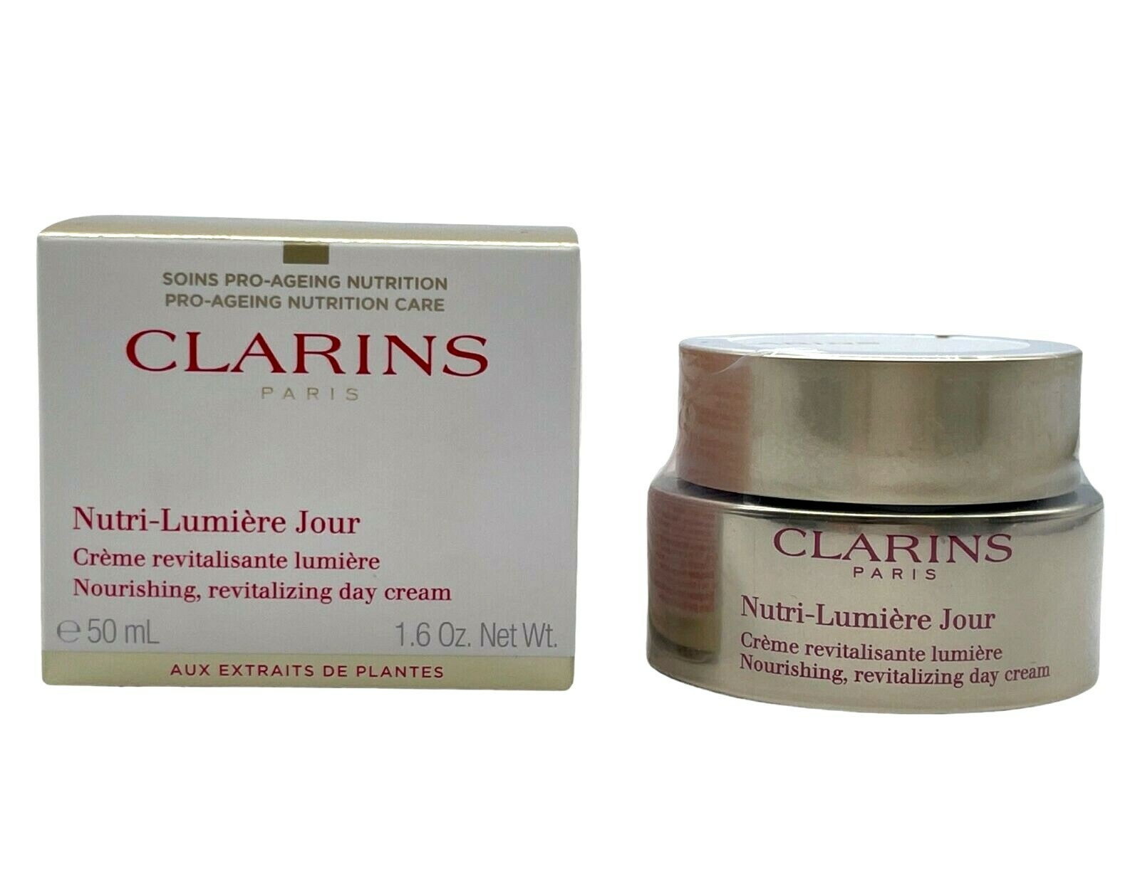 Clarins Nutri-Lumiere Day Cream 1.6 oz All Skin Types Face Anti Aging AUTHENTIC