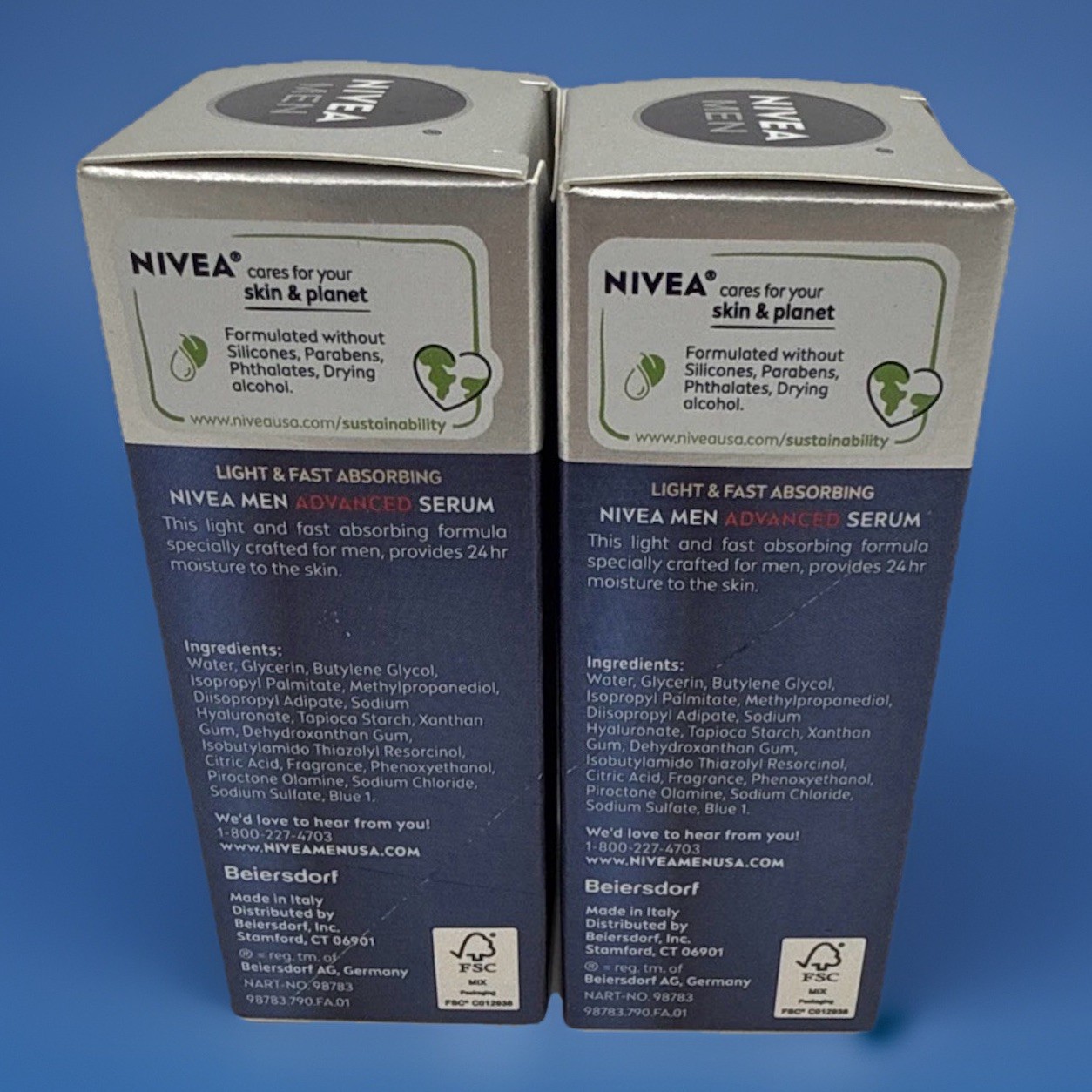 2 Pack Nivea MEN Age Defense Advanced Serum 2 in 1 Dark Spots & Wrinkles 30ml X2