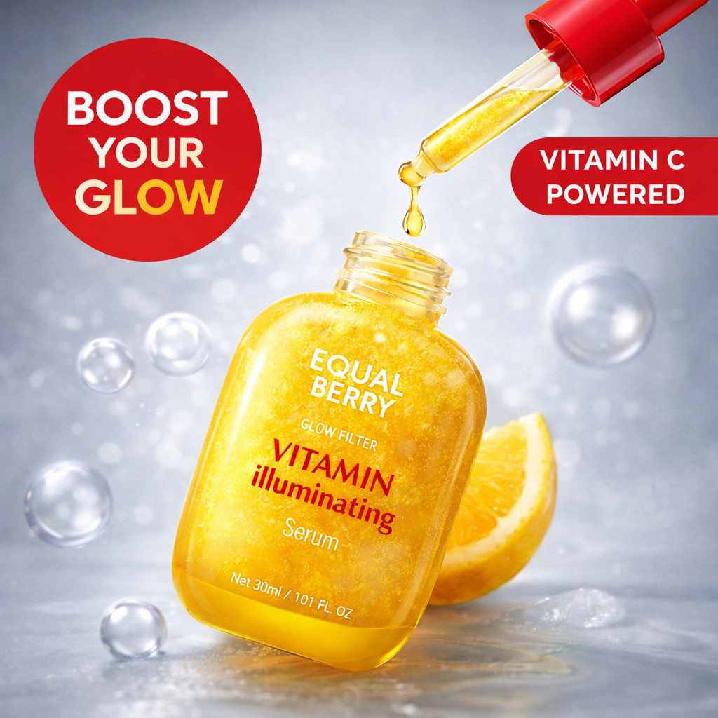 EQQUALBERRY Vitamin C Face Serum Moisturizing Brightening Illuminating