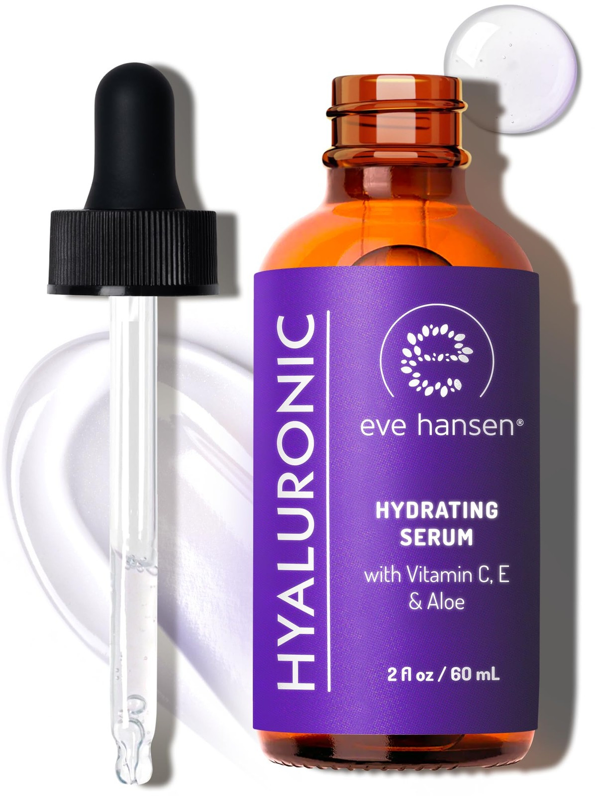 Eve Hansen Hyaluronic Acid Face Serum W/ Vitamins C & E Anti-Aging 2Oz