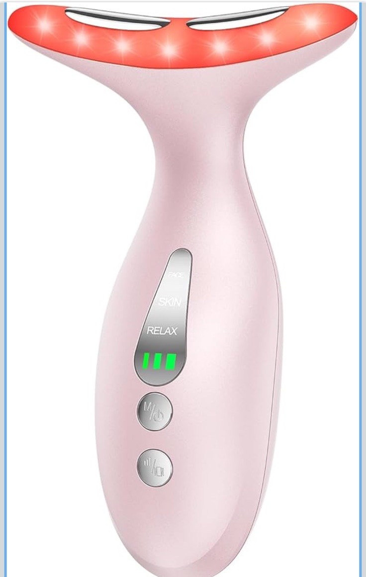 Neck Face Lifting Massager & Cream 7 Modes Skin Tighten Device LED Anti Wrinkle