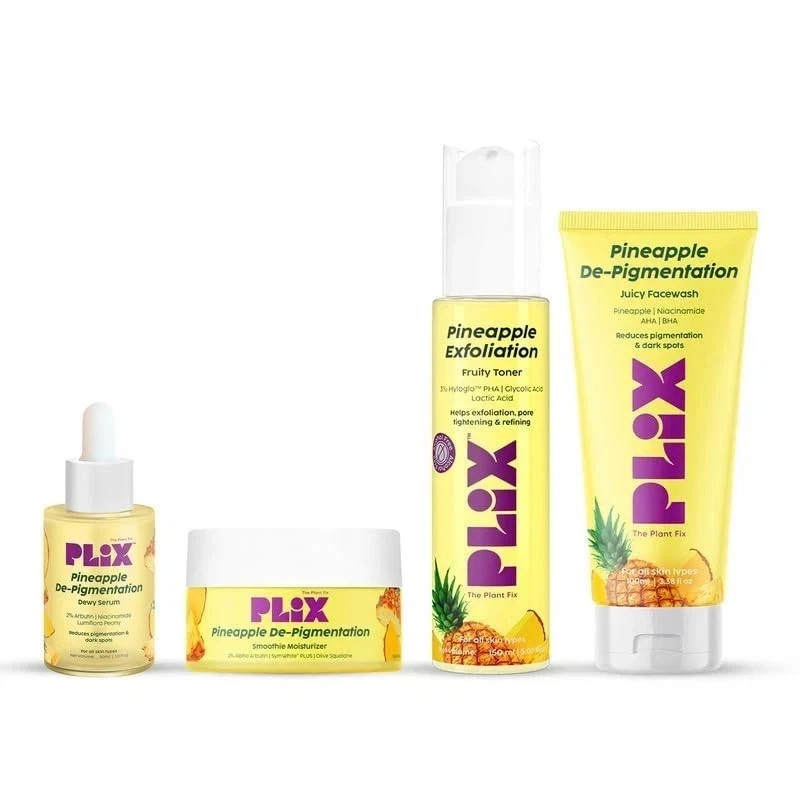 Plix Pineapple De-Pigmentation Skincare Regime 4-in-1 Kit for All Skin Types