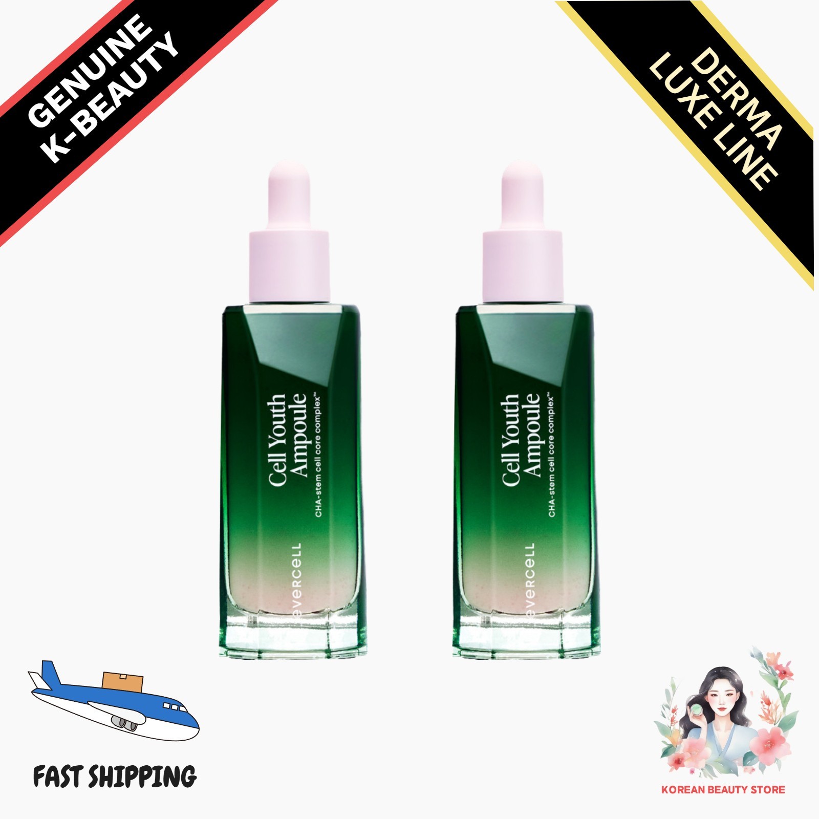 Evercell Cell Youth Stem Cell Exosome Hyaluronic Acid Ampoule 30ml x 2pcs Set