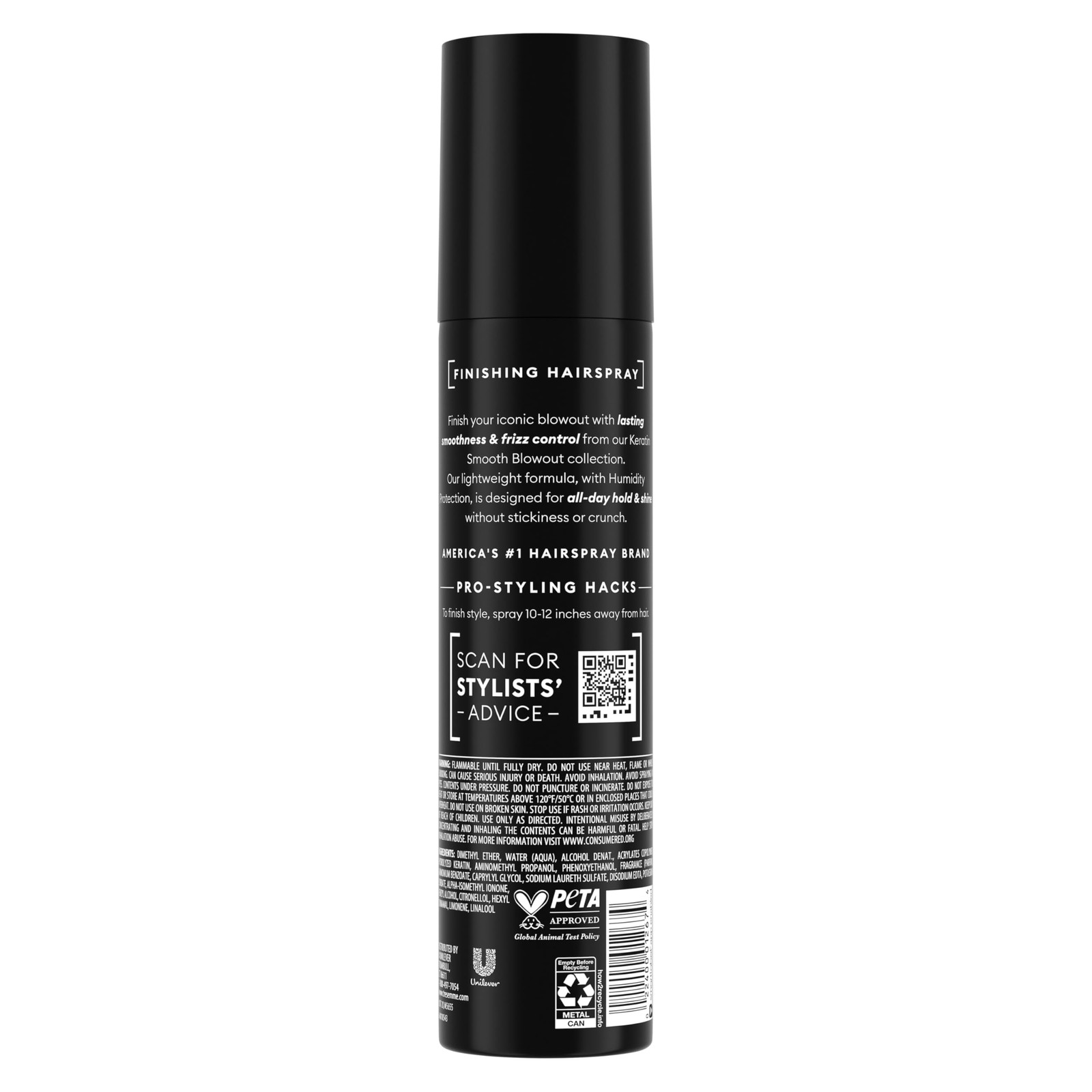 TRESemmé Anti-Frizz Finishing Spray Keratin Smooth 7 Ounce (Pack of 1), Black