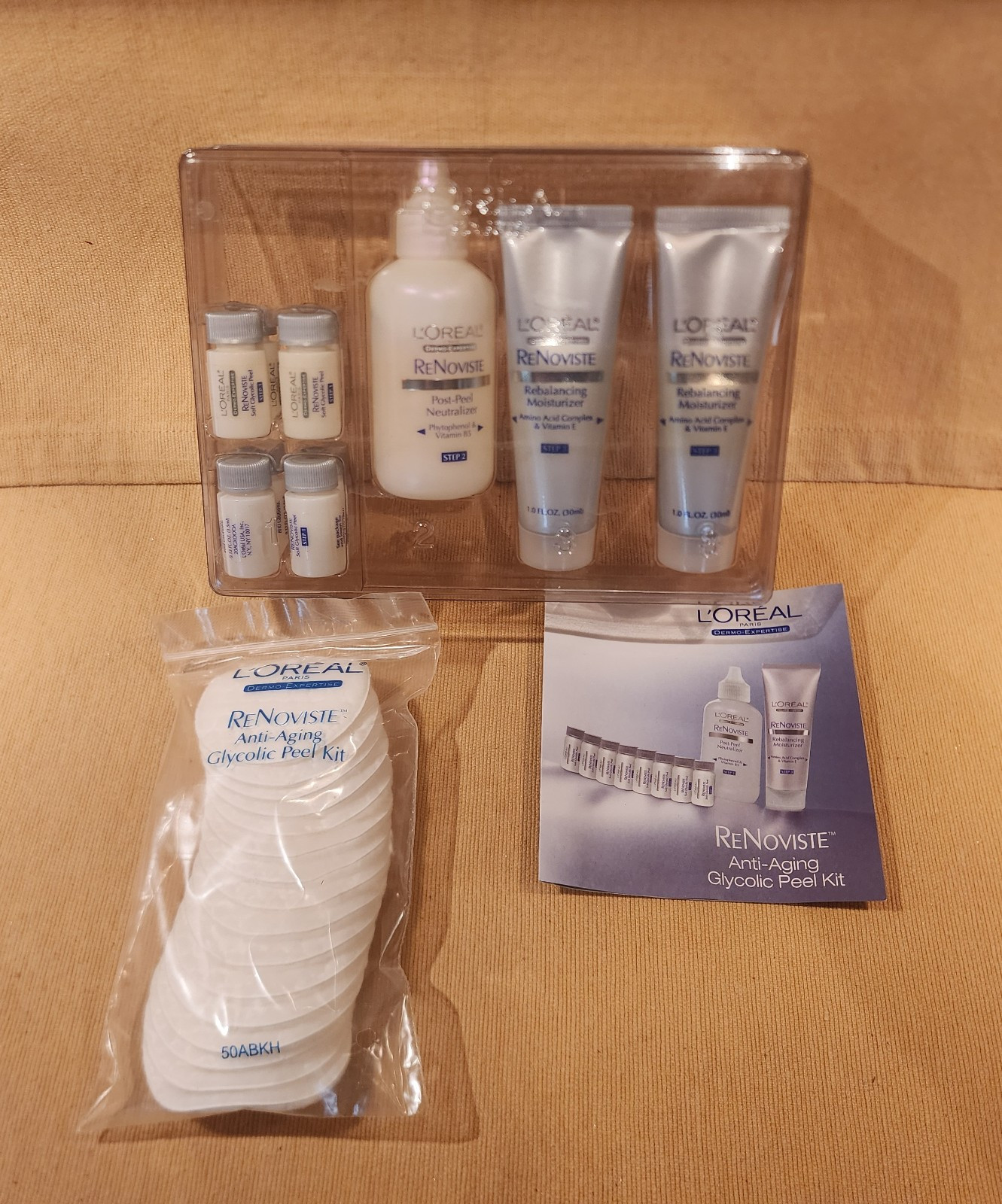 NEW L’oreal ReNoviste Anti-Aging Glycolic Peel Kit Approx 1 Month Supply U9C