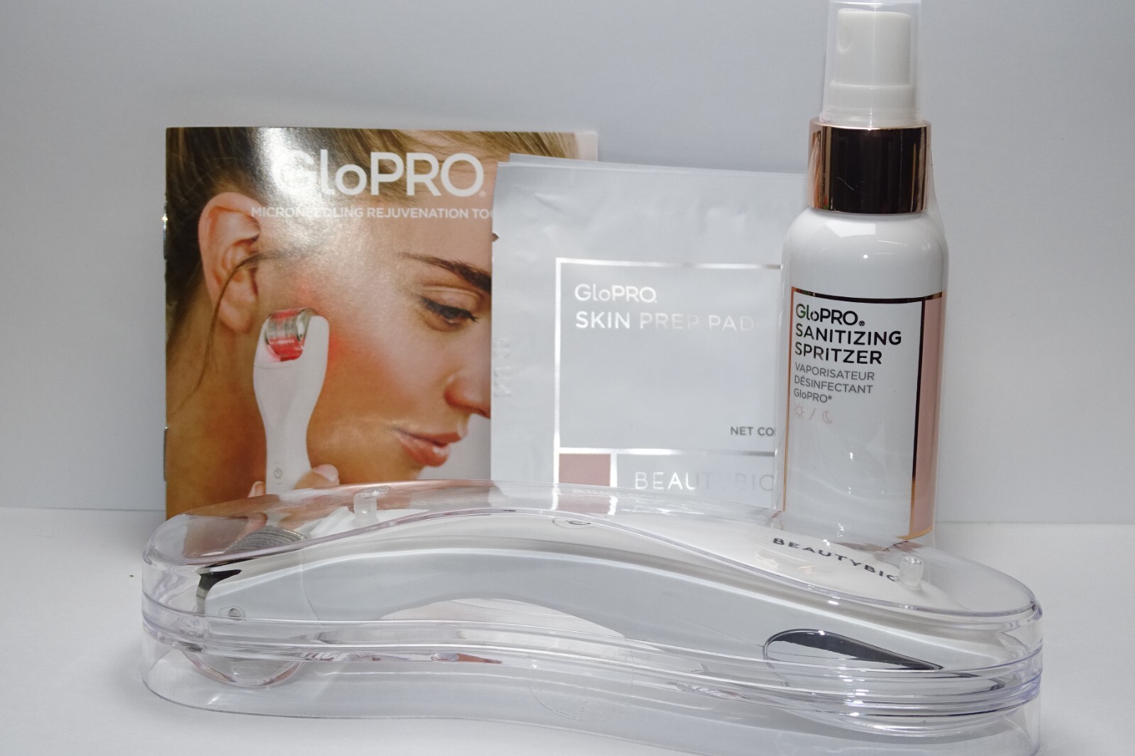Beauty Bio GloPro WHITE Micro needling Tool OPERATED BATTERIES NO BOX
