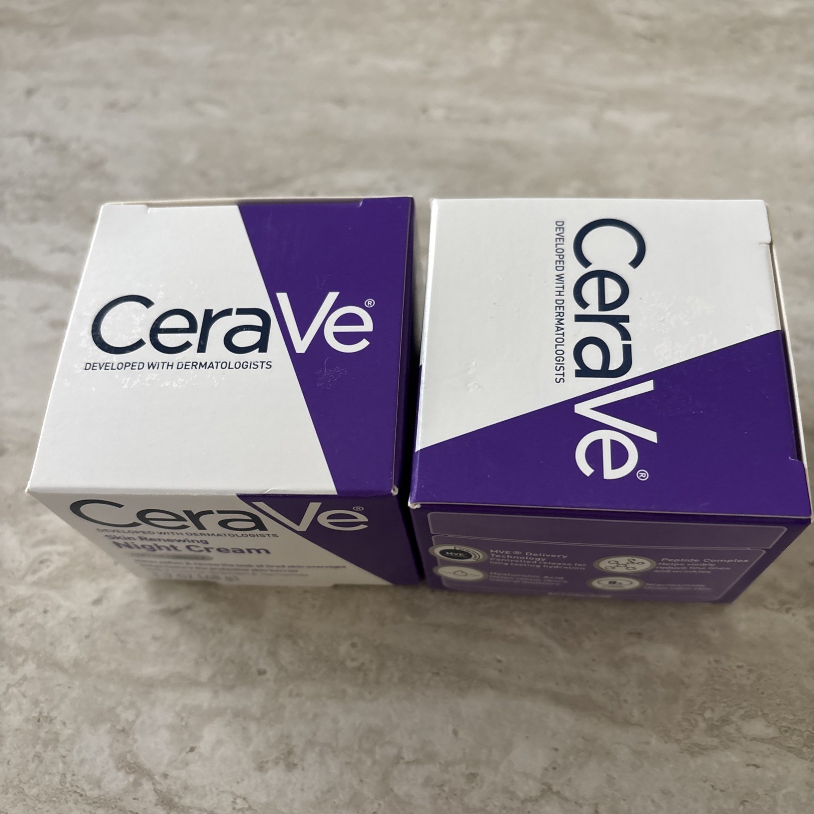 Cerave Skin Renewing Night Cream Peptide Complex Lot Of 2 New In Box