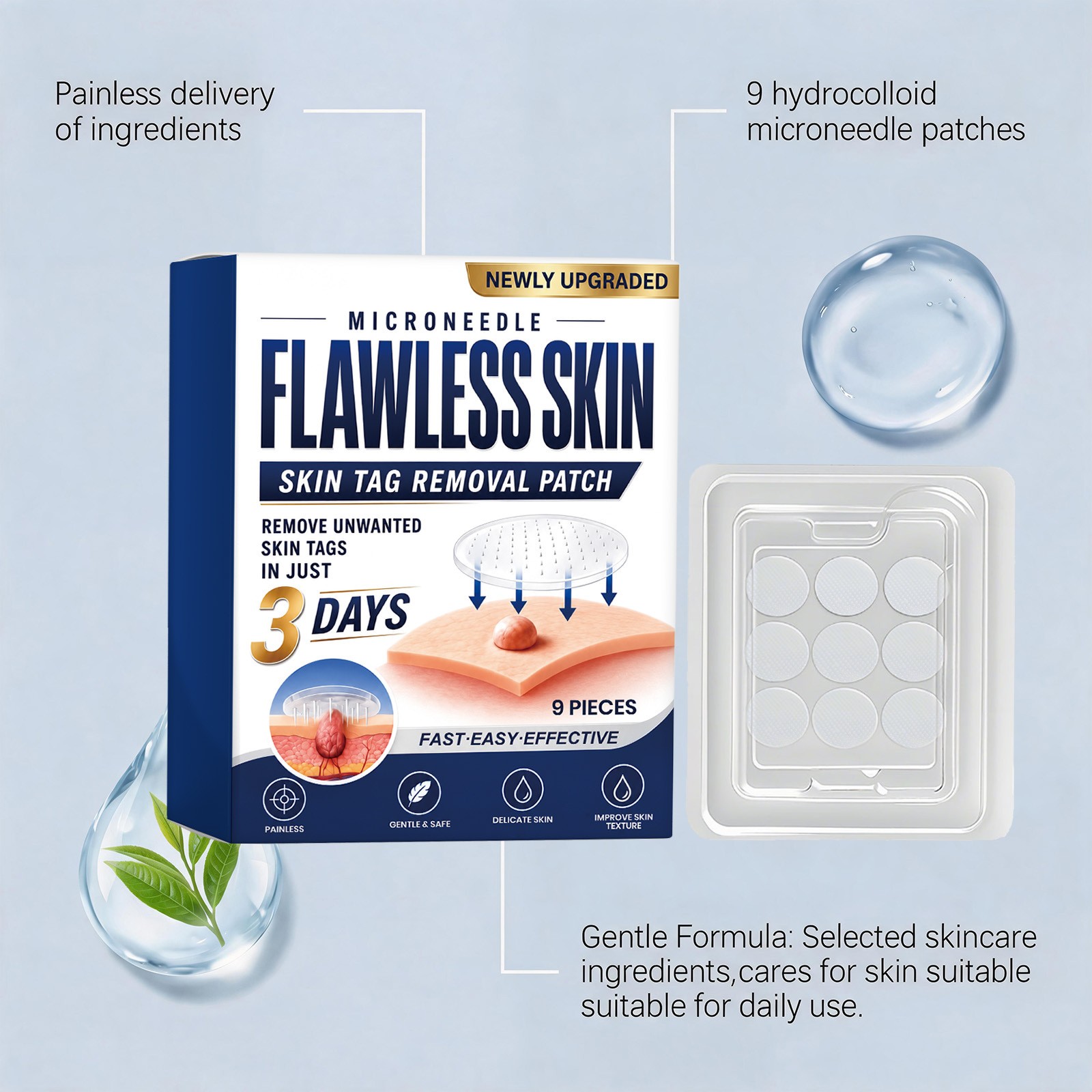 2x Hydrocolloid Patches, 2-in-1, Newly Upgraded, For Face And Body,Flawless Skin