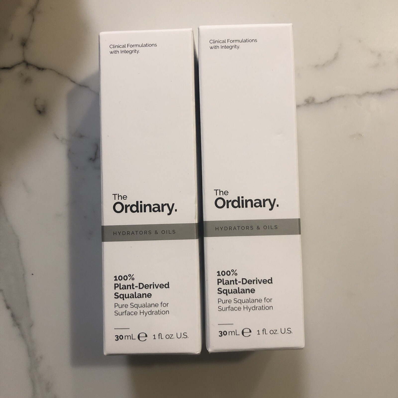 2 The Ordinary 100% Plant Derived Squalane 1 Oz 30 mL Each Full Size NIB