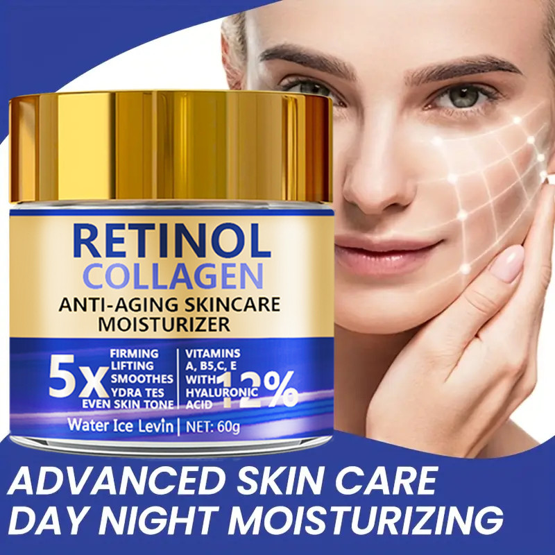 Retinol Collagen Moisturizing Cream 60g/2.12oz – Face Cream with Hyaluronic Acid