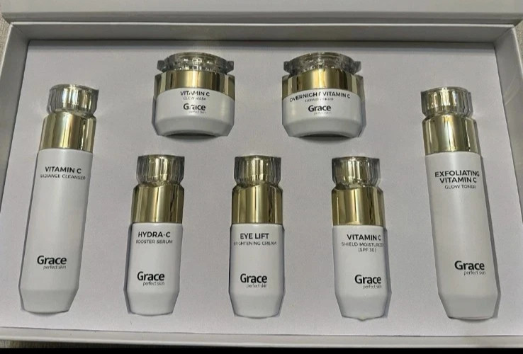 GRACE C7 The Vitamin C Glow Ritual Face Moisturizer Mask Serum Cream Exfoliant