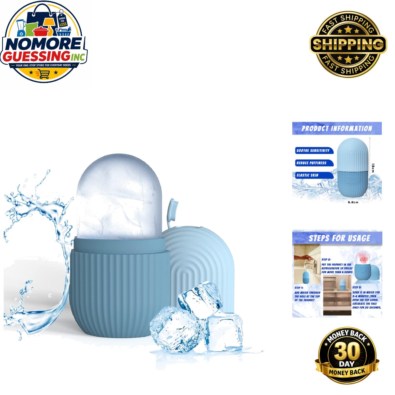 Ergonomic Ice Face Roller – Multi-Use Silicone Mold for Perfect Skin Care Ritual