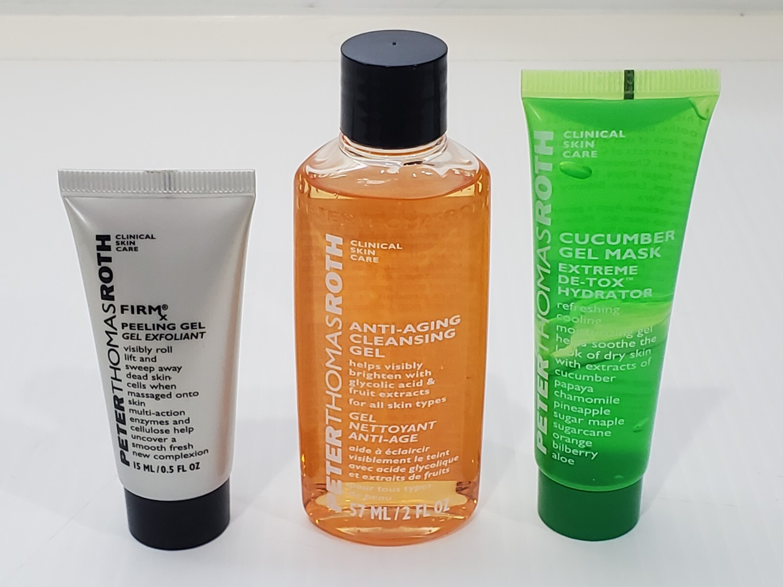 Peter Thomas Roth 3pc set Cleansing Gel -Cucumber Gel Mask & Firm Peel Gel