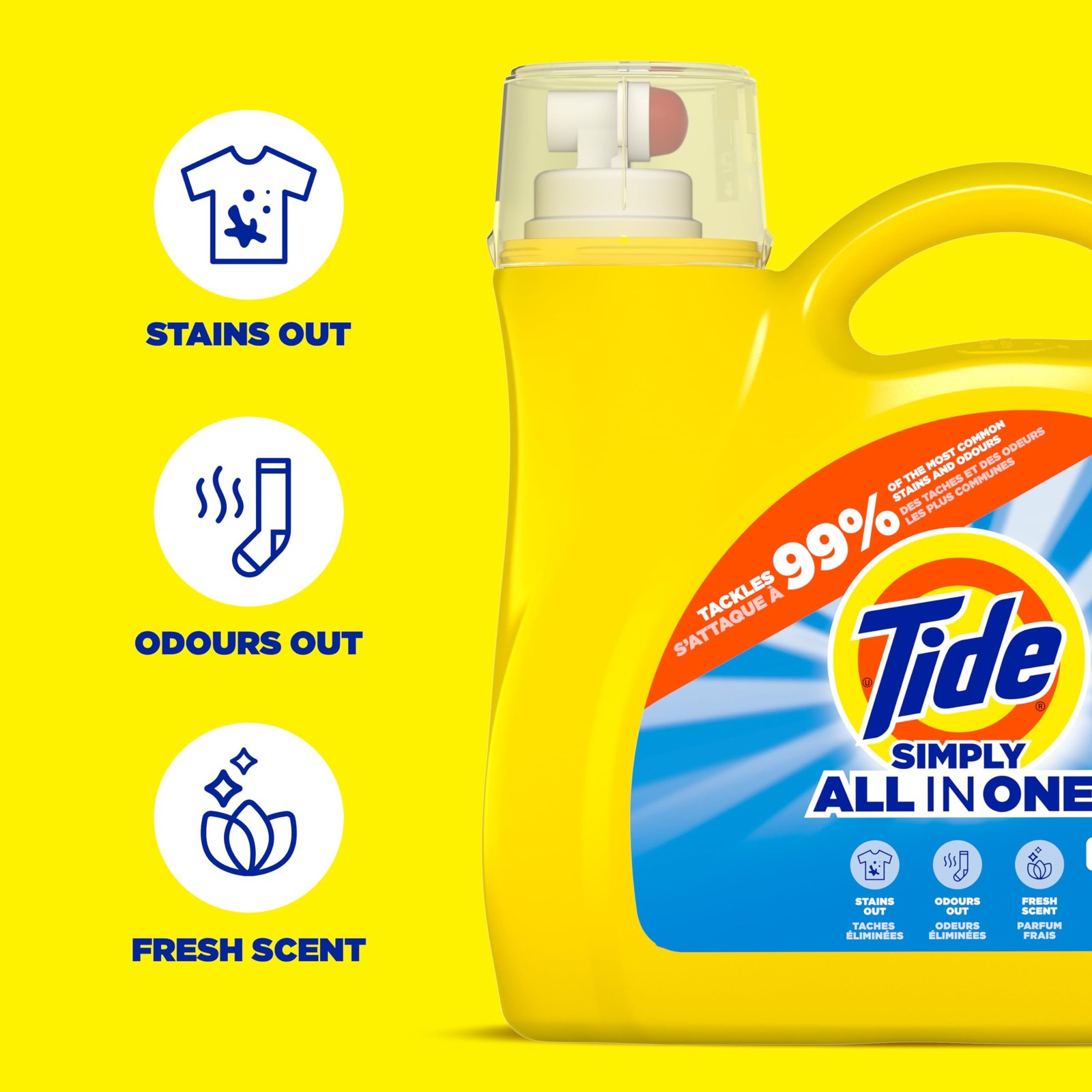 Tide Simply All-In-One Liquid Laundry Detergent, 168 Fl Oz (Pack of 1)