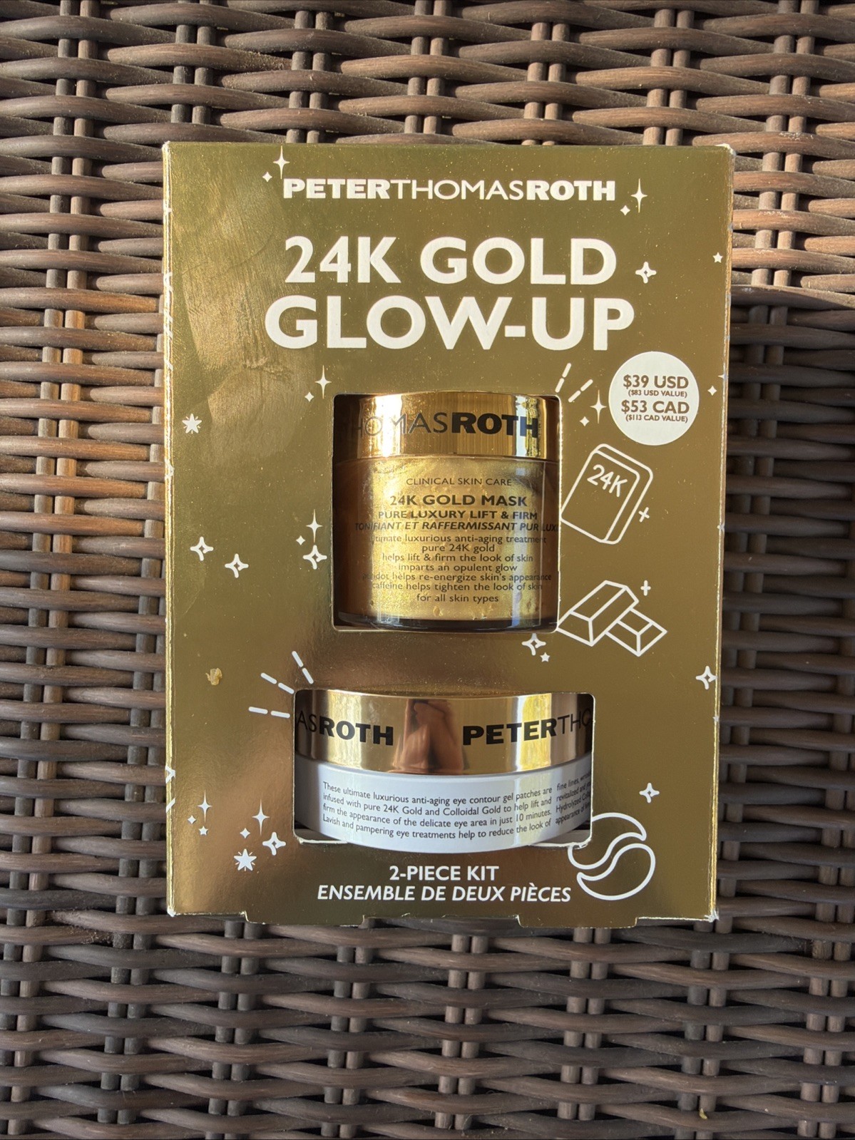 Peter Thomas Roth 24K Gold Glow-Up 2 PIECE SET Unopened Box Brand New