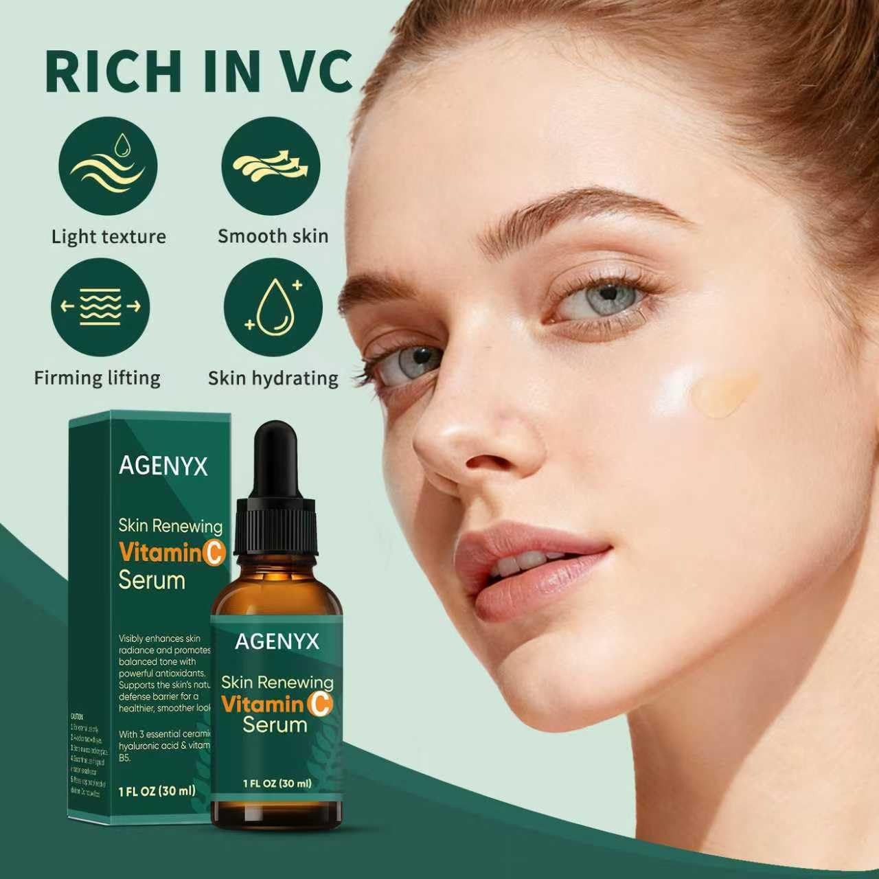 Agenyx Vitamin C Serum for Face with Niacinamide 3%, 1 Fl Oz (Pack of 1)