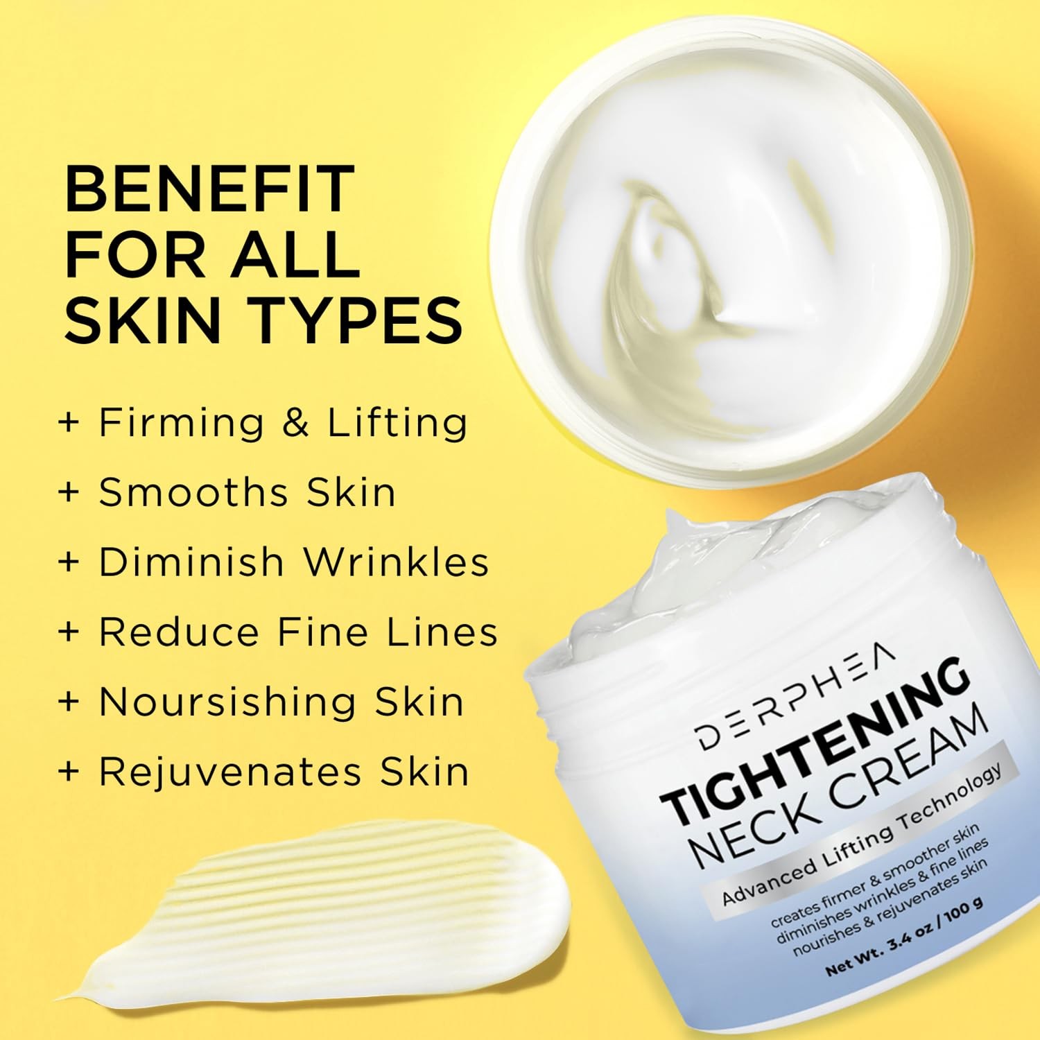 DERPHEA Neck Cream For Tightening And Firming: 3.4 Fl Oz (Pack of 1), Blue