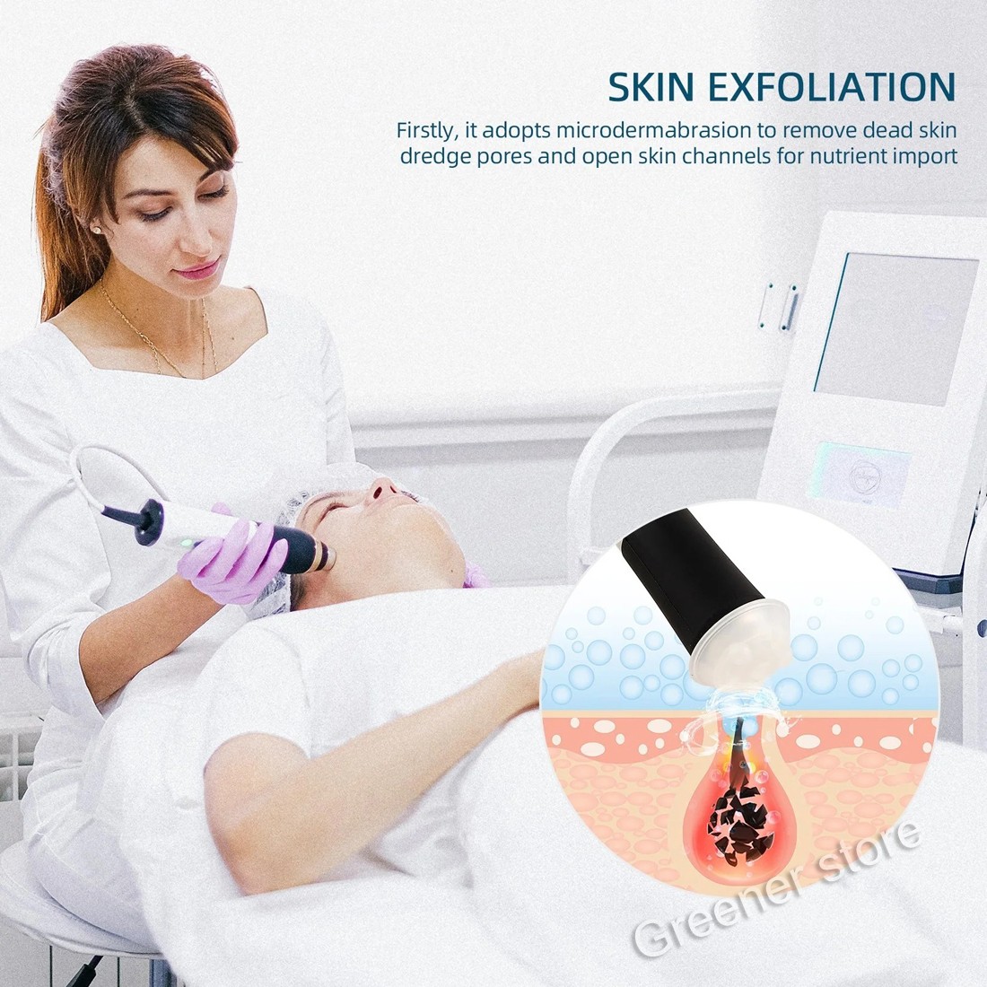 Facial SPA CO2 Bubble Oxygen Beauty Machine Gel Illumination Exfoliates Pods Kit