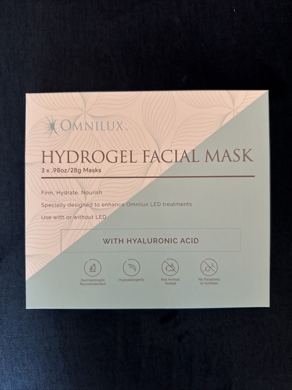 Omnilux Hydrogel Facial Mask with Hyaluronic Acid NEW Set of 3