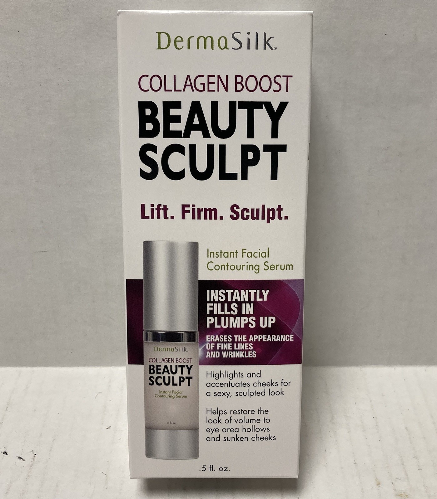 DermaSilk Collagen Boost Beauty Sculpt .5 Firm Lift Facial Contouring Serum NEW