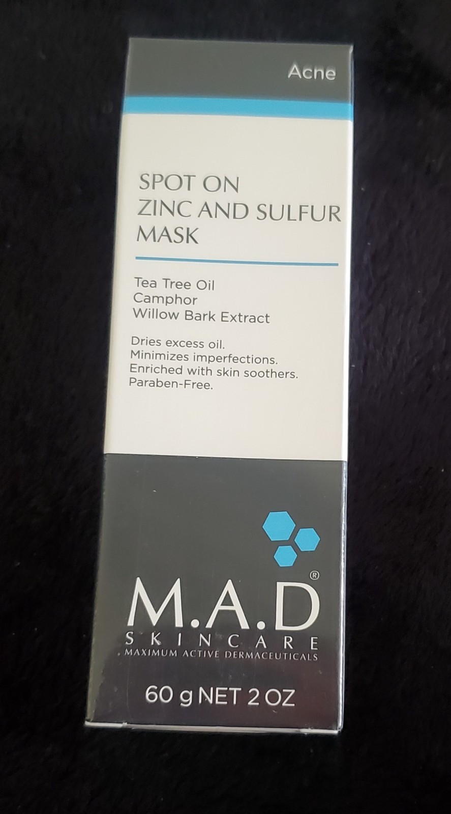 M.A.D Skincare Spot On Zinc And Sulfur Mask – For Acne Prone Skin 2 oz.