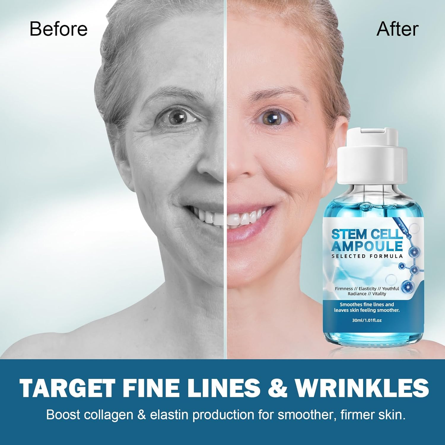 Stem Cell Serum Anti-Aging Ampoule for Microneedling & Facial Hydration
