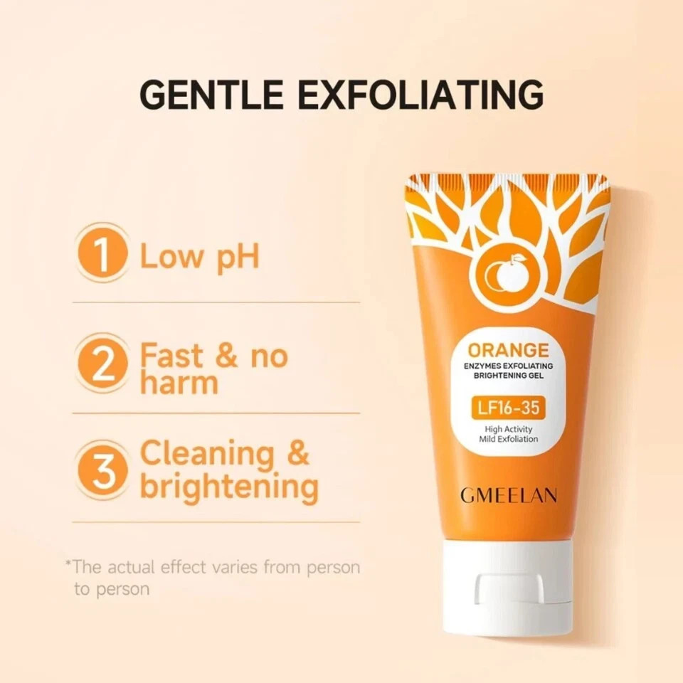 GMEELAN Orange Enzyme Gel 50g – Gentle Face Exfoliating Scrub for Brightening