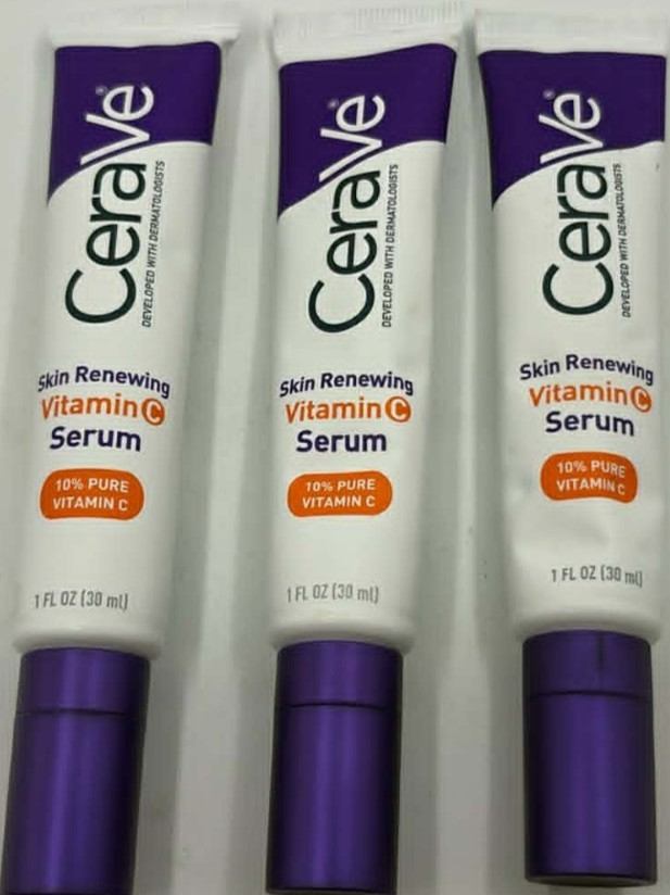 3PK CeraVe Skin Renewing Vitamin C Serum ~ 1 FL EACH ~ 10% Pure Vitamin C ~ NEW