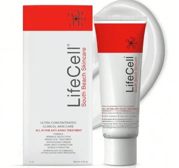 2 Pack South Beach LiveCell Skincare All In One Anti-Aging Treatment 2.54 oz NEW