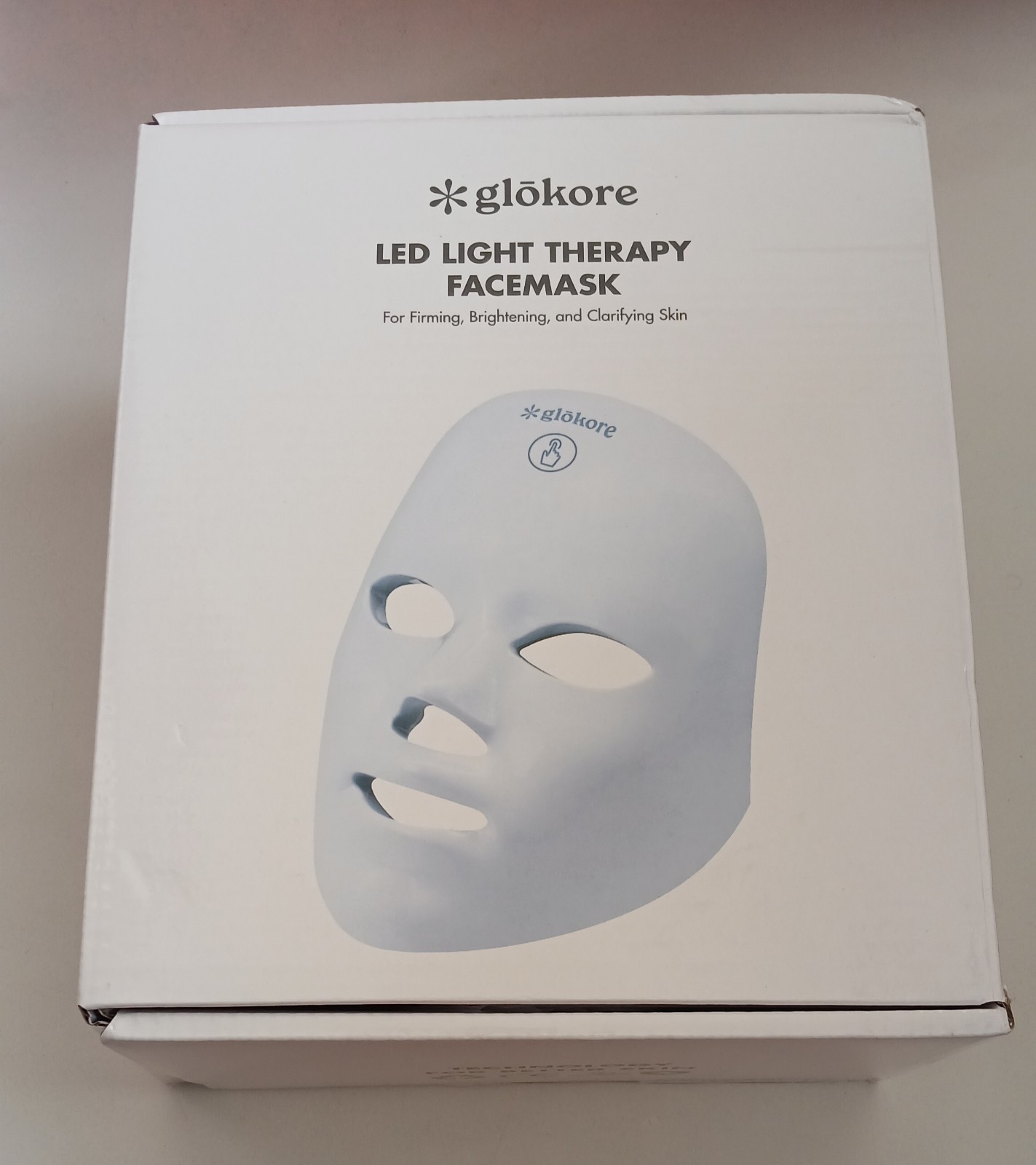 New Glokore LED Wireless Light Therapy Face Mask Device White-