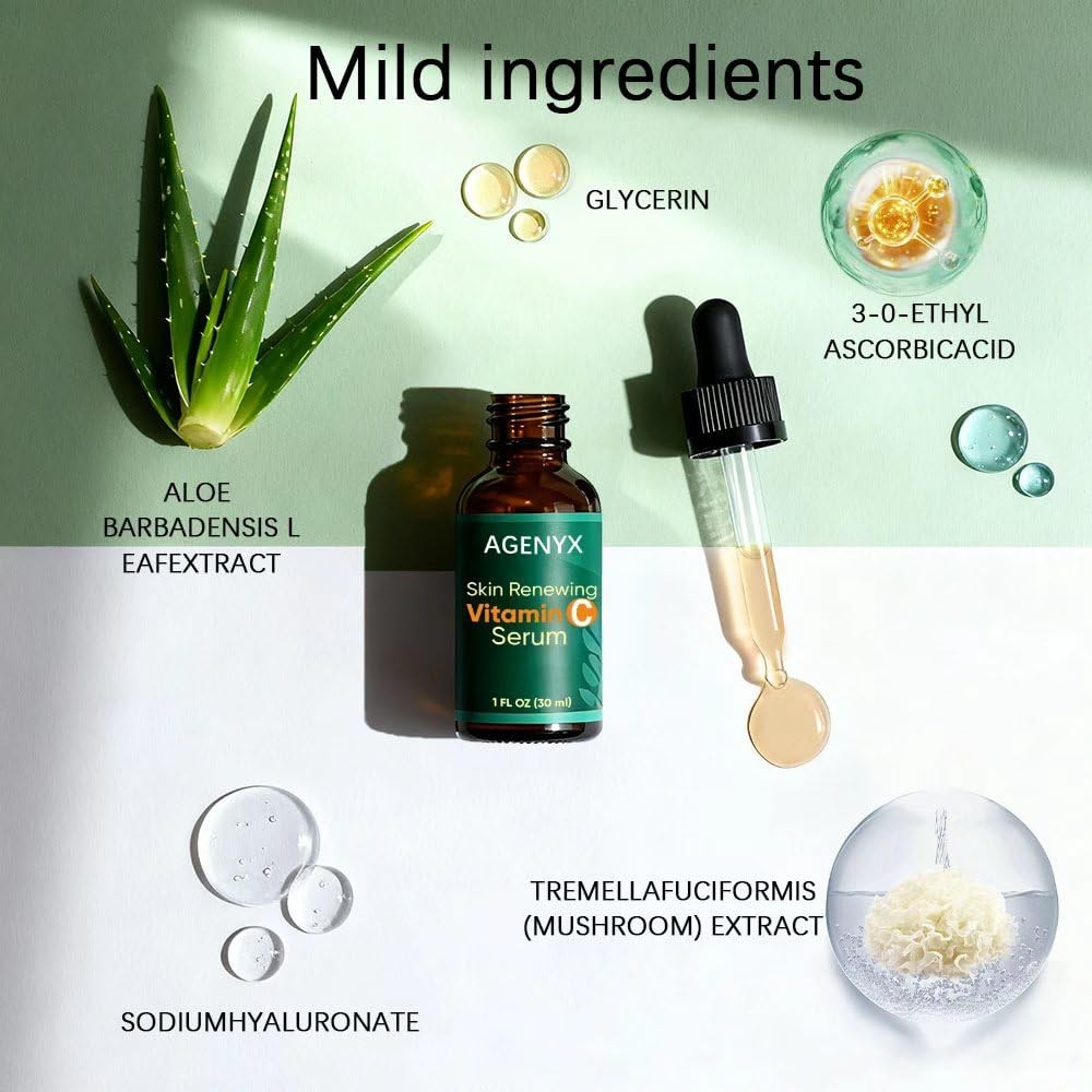 Agenyx Vitamin C Serum for Face with Niacinamide 3%, 1 Fl Oz (Pack of 1)