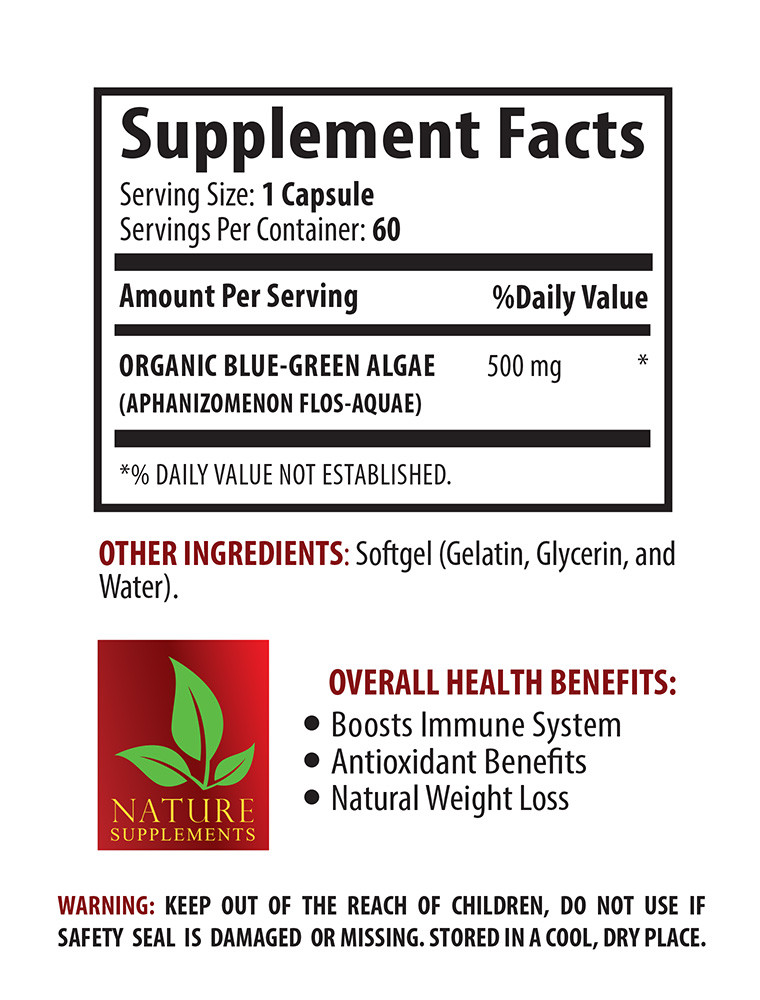 Organic STEM CELL – Blue Green Algae Beta – carotene Levels Antioxidant – 1 Bot