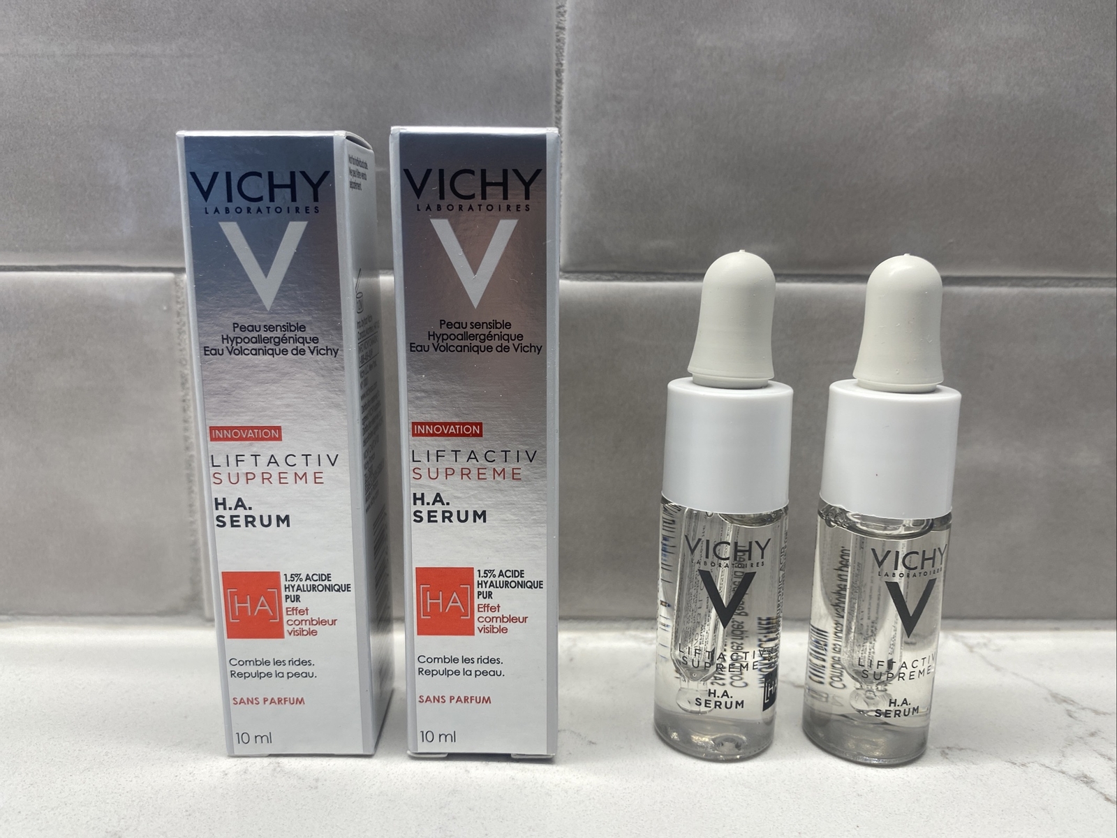 2 X VICHY Liftactiv Supreme H.A Serum 1.5% Pure Hyaluronic Acid 10ml/0.33 Oz NIB