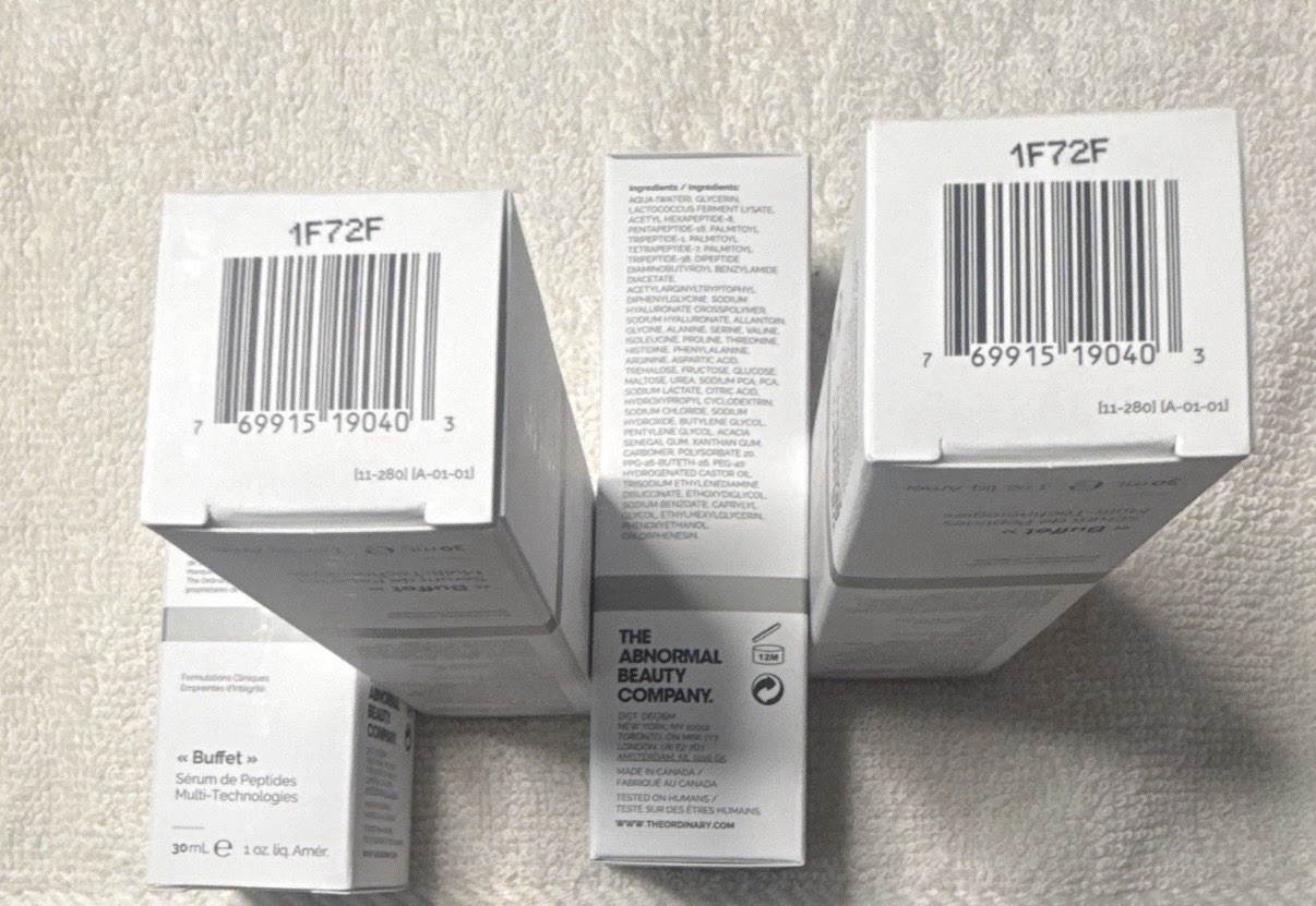 The Ordinary Buffet Multi Technology Peptide Serum Fragrance Free 1 oz Lot of 4
