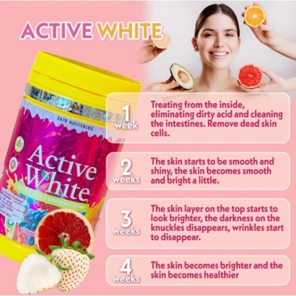 3x Phyto Active White Skin Whitening Glutathione Collagen Brightening Supplement