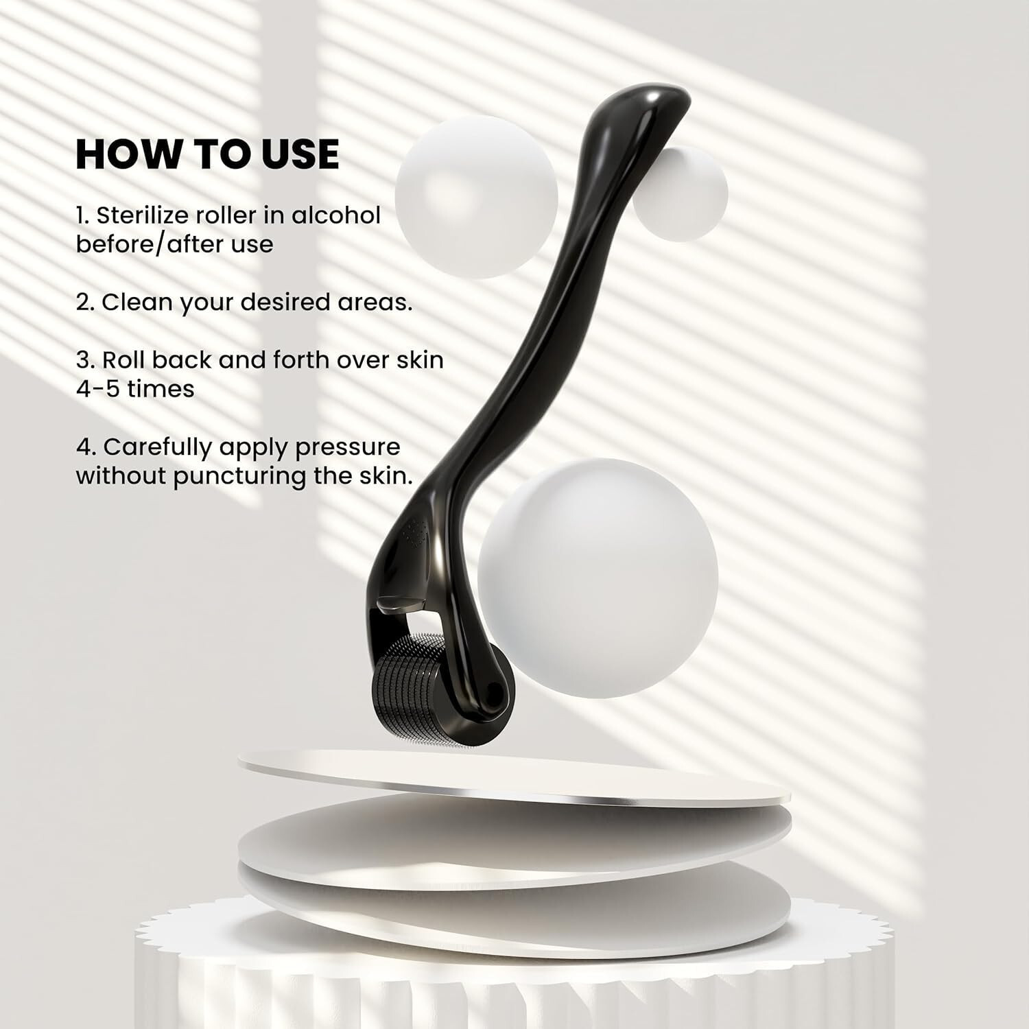 Beard Hair Growth Derma Roller Titanium Derma Roller Hair Facial Skin Beard