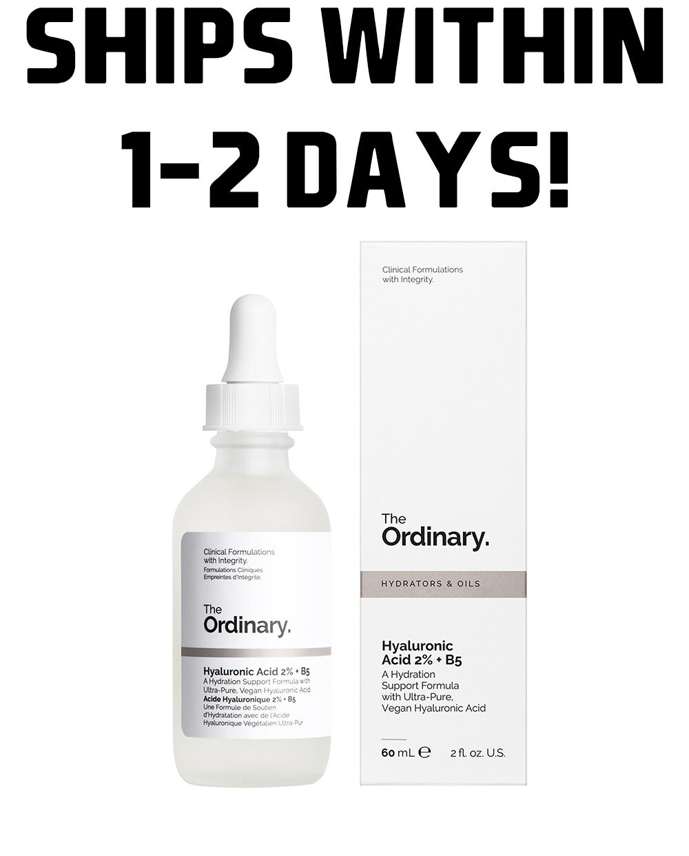 The Ordinary Hyaluronic Acid 2% + B5 Moisturizing Serum – 30ml New in Box!