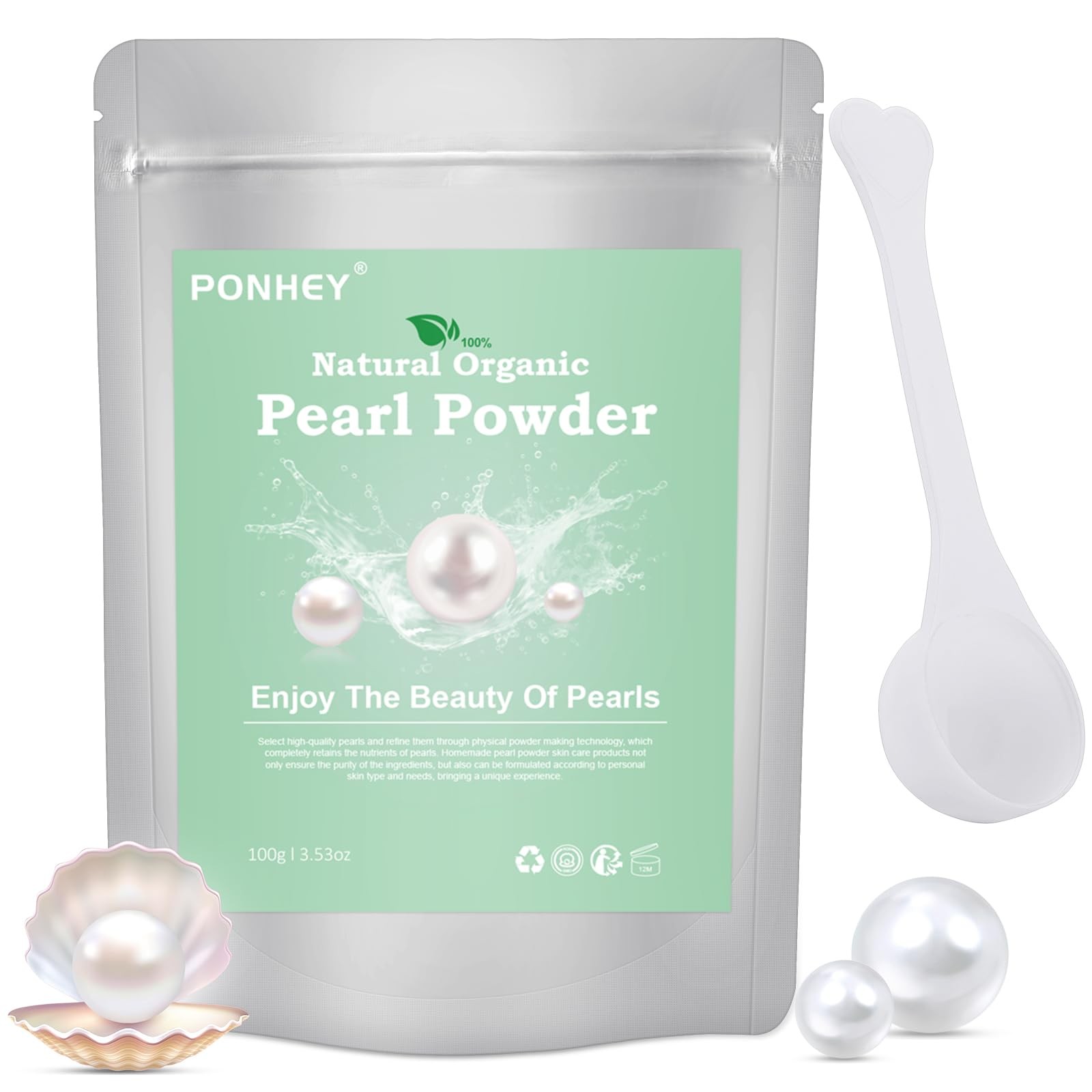Pearl Powder Organic, Pearl Powder for Eyes & Face, 100% Natural DIY Skincare…