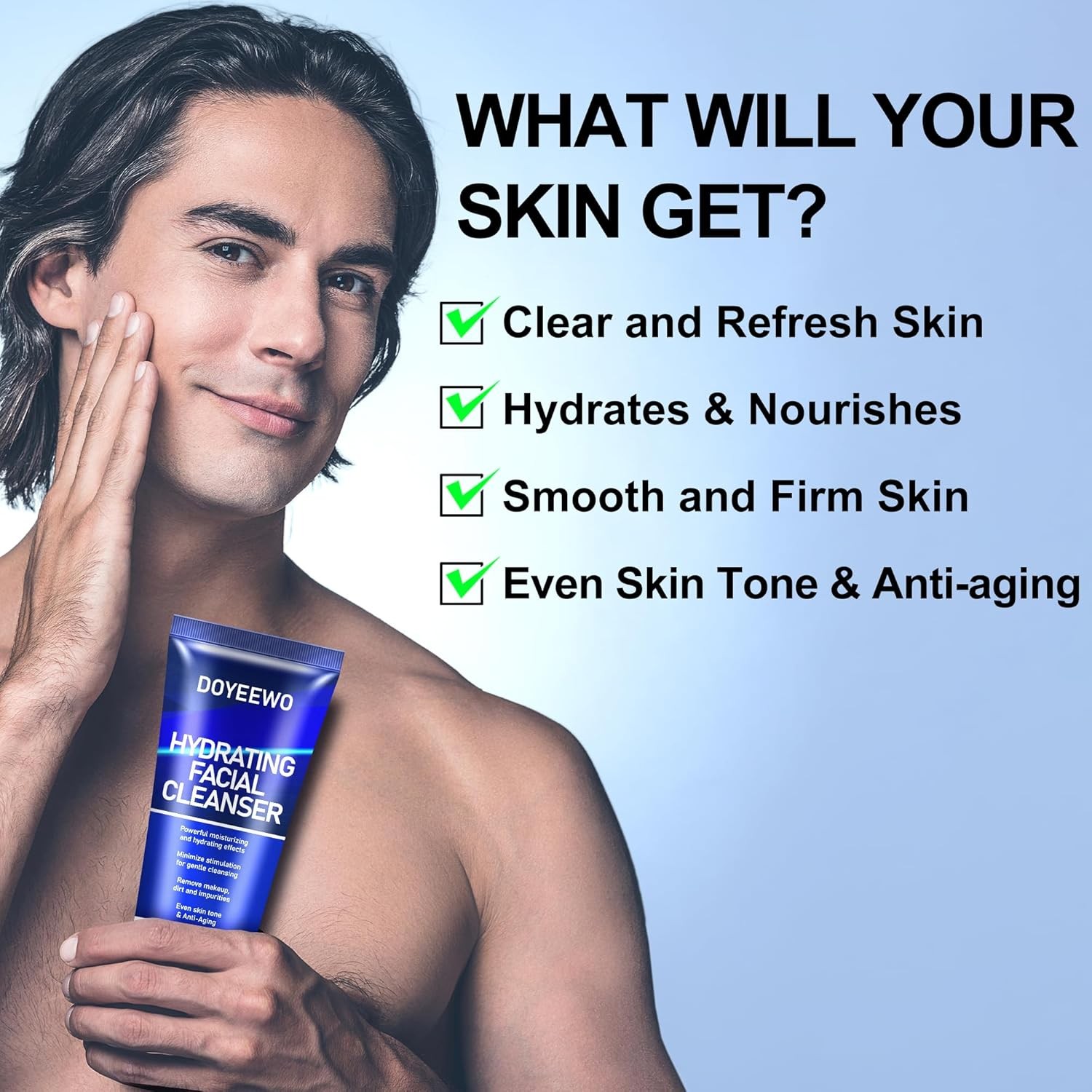 Skin Care for Men, Hydrate, Firm, Anti-Aging & Wrinkle Mens Self Care Facial Fac