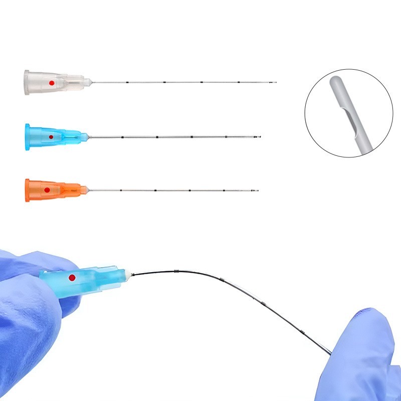 Portable New Micro Cannula Pins with Puncture, Blunt Tip for Fillers 10pcs Pins