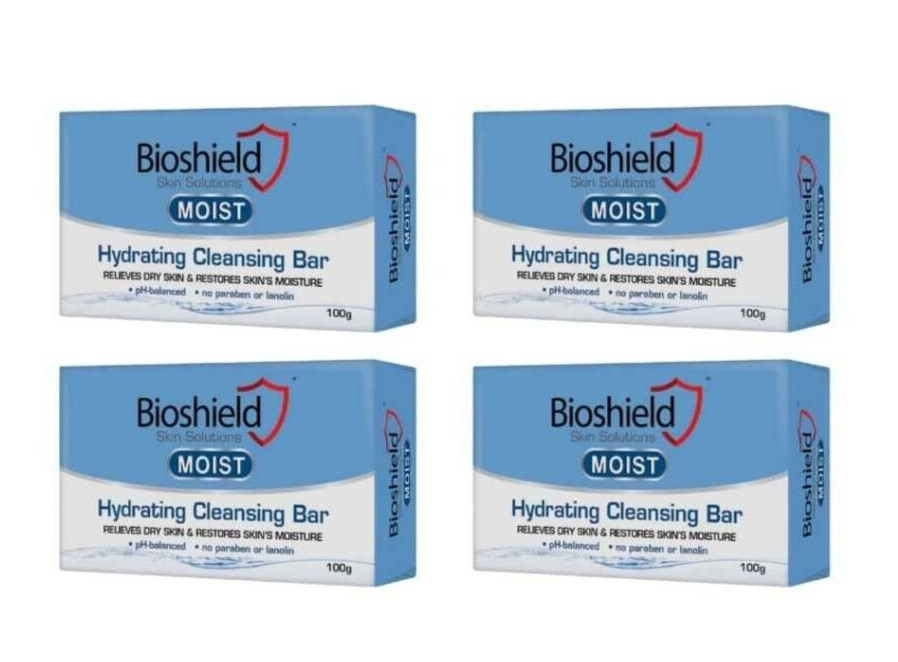 4 BAR Bioshield S Soap Moist Hydrating Cleansing Bar 100g