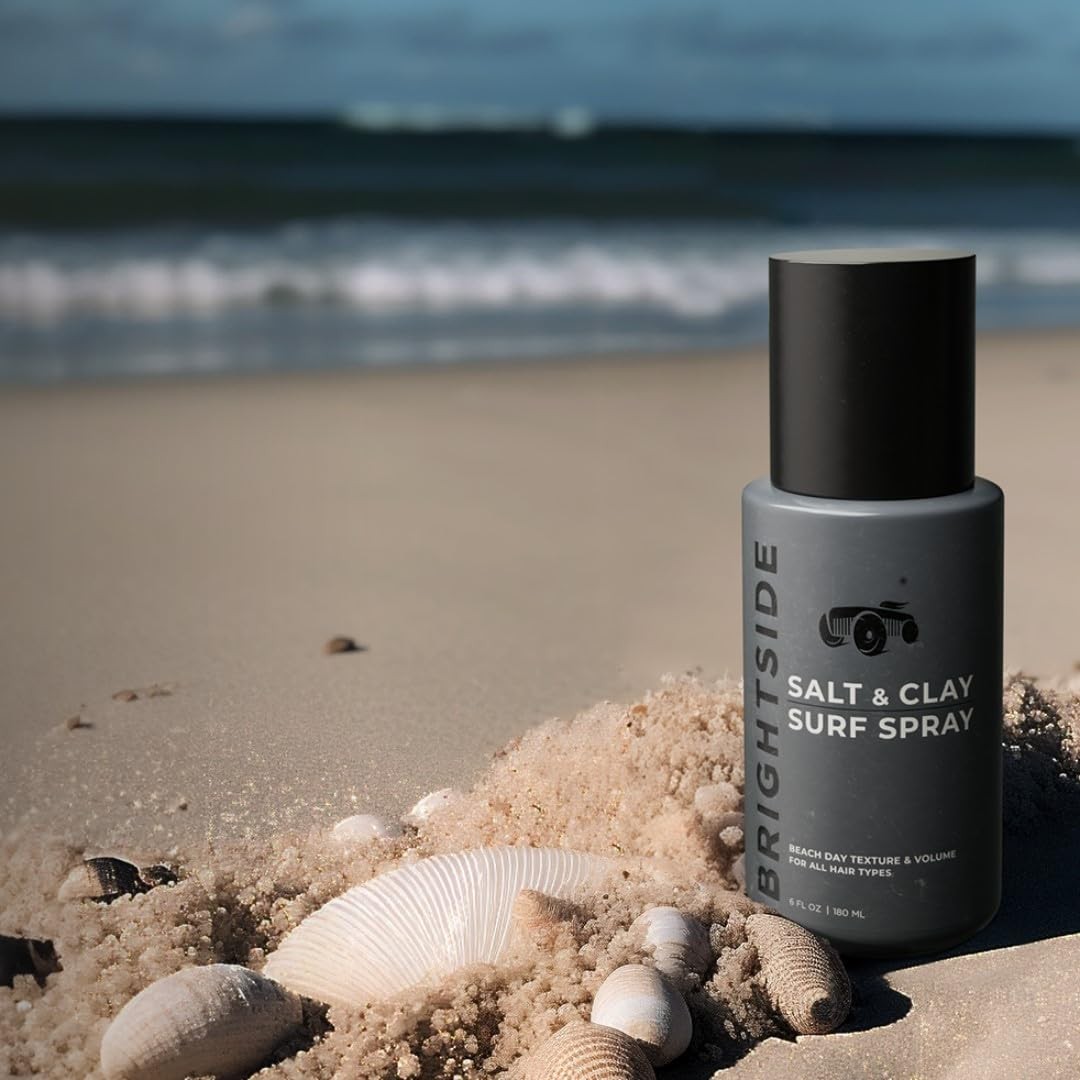 BRIGHTSIDE Salt & Clay Surf Spray – Instant Volume 6 Ounce (Pack of 1), Grey