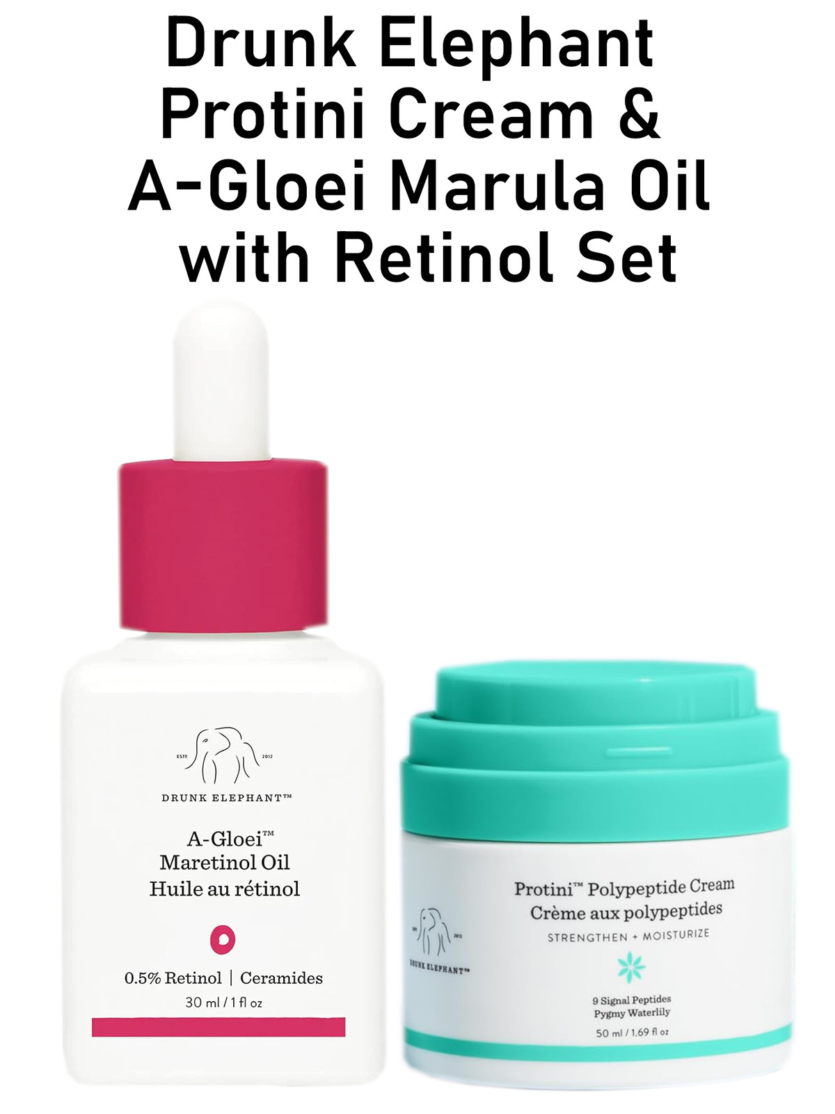 Drunk Elephant Protini Cream & A-Gloei Marula Oil with Retinol Set