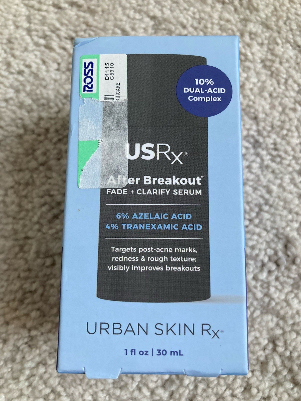 NIB USRx After Breakout Fade Clarity Serum Urban Skin Rx 1 Fl 30ml Post Acne