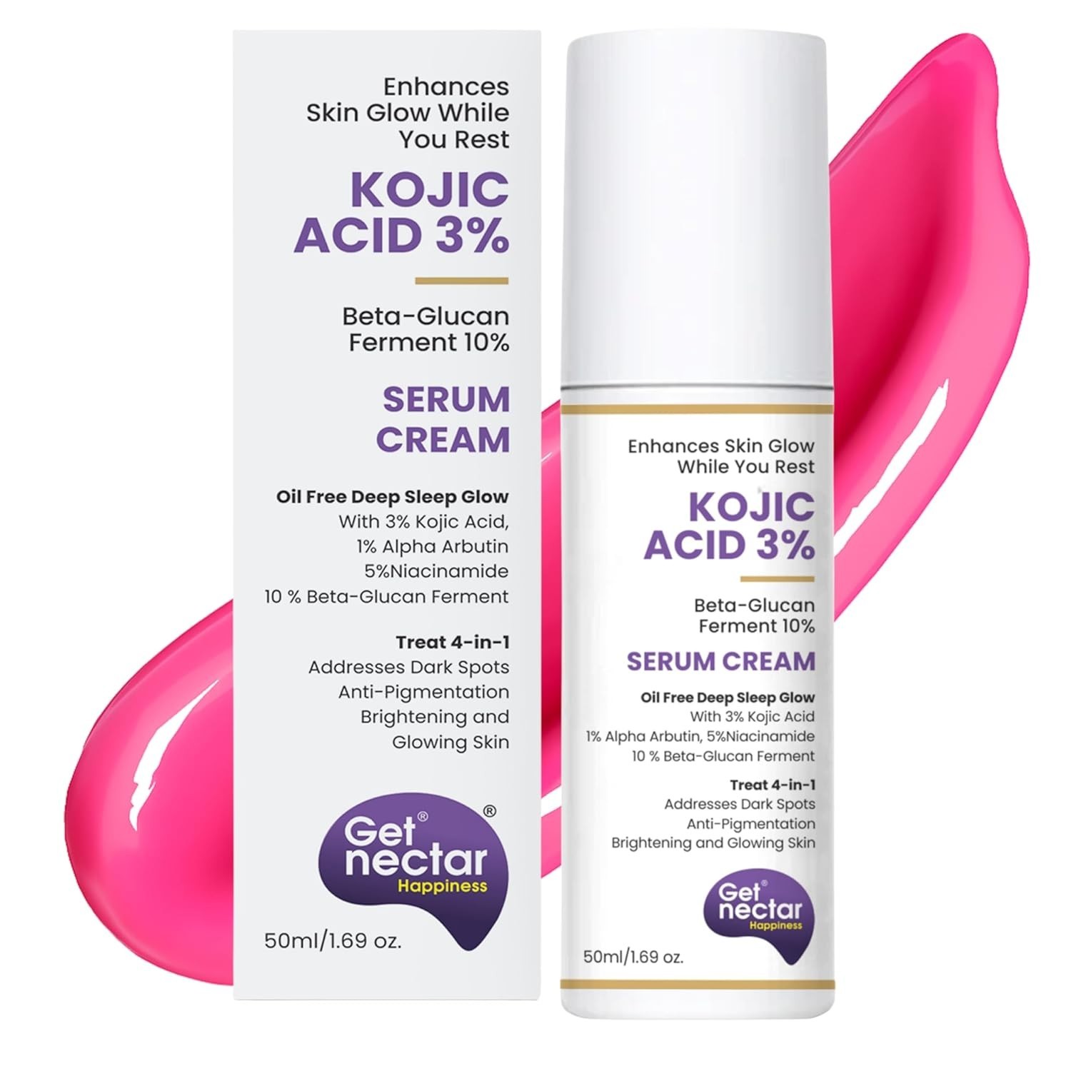 Glow Serum Cream with 3% Kojic Acid 5% Niacinamide 1% Alpha Arbutin 50 ml
