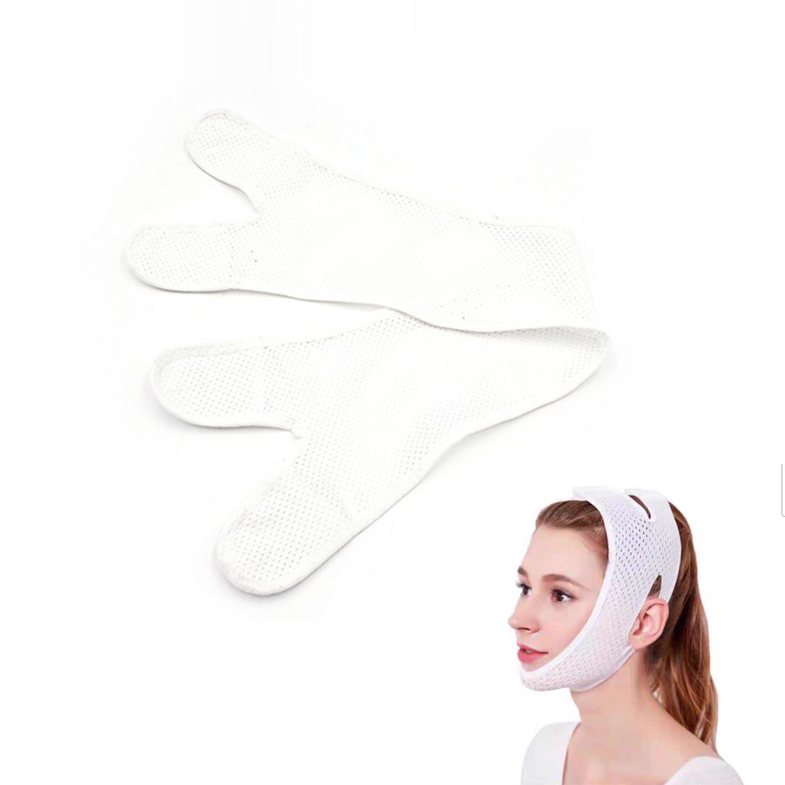 Nylon Fabric Slimming Face Mask Belt Anti Wrinkle Bandage Lifting Cheek Band M