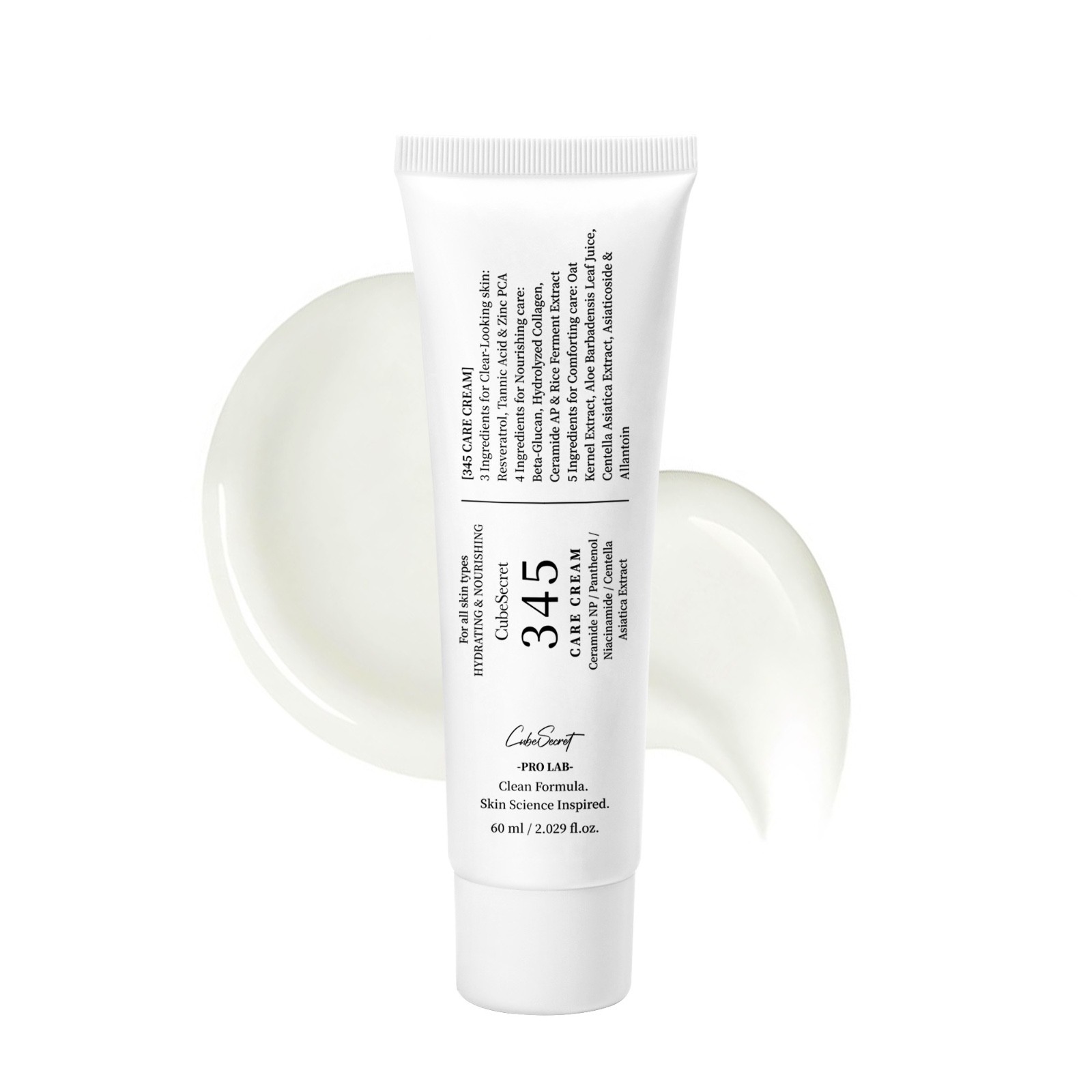 CubeSecret 345 Cream Hydrating & Nourishing 60ml Tannic Acid & Zinc K-Beauty