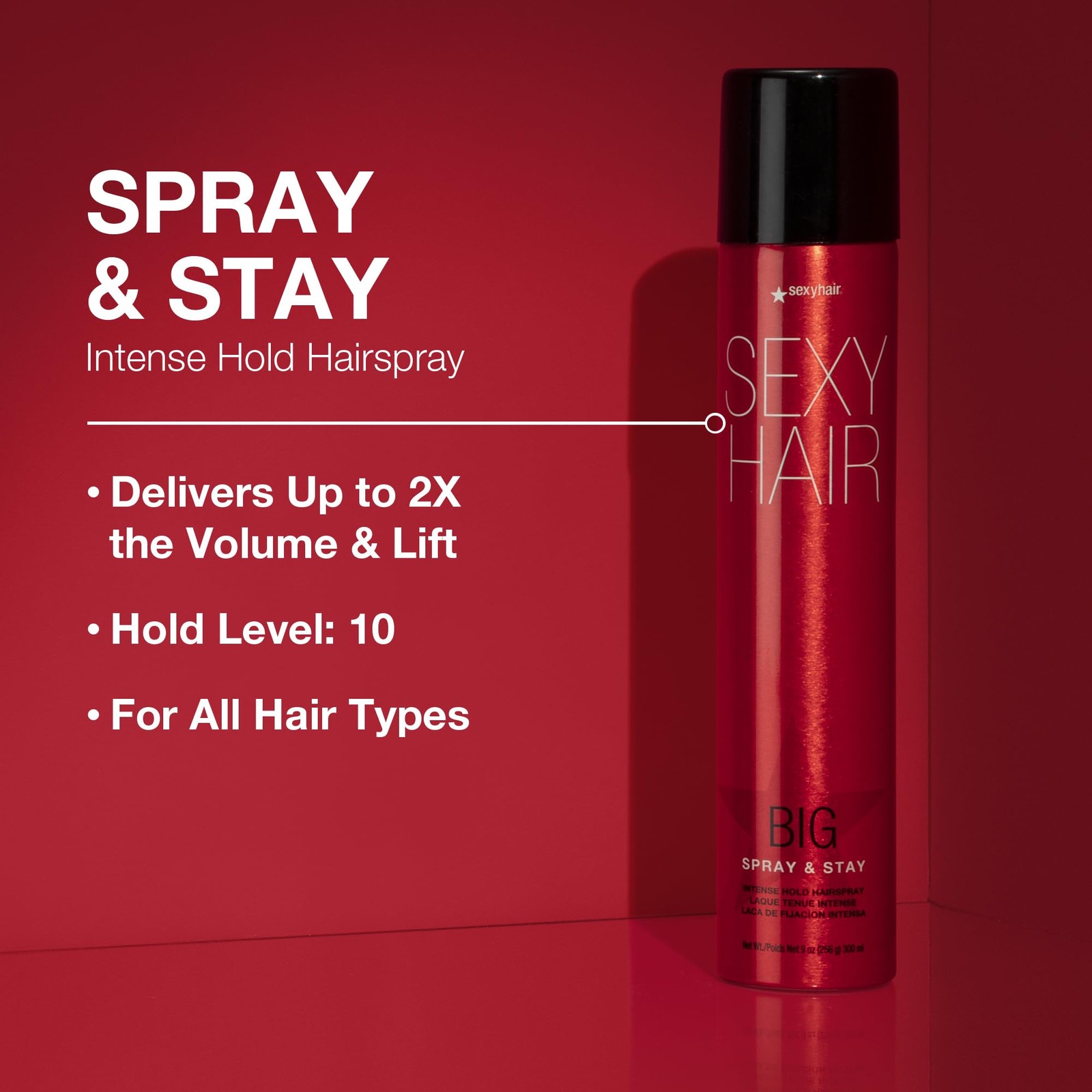 SexyHair Big Spray & Stay Intense Hold 1 Ounce (Pack of 1), Color may vary