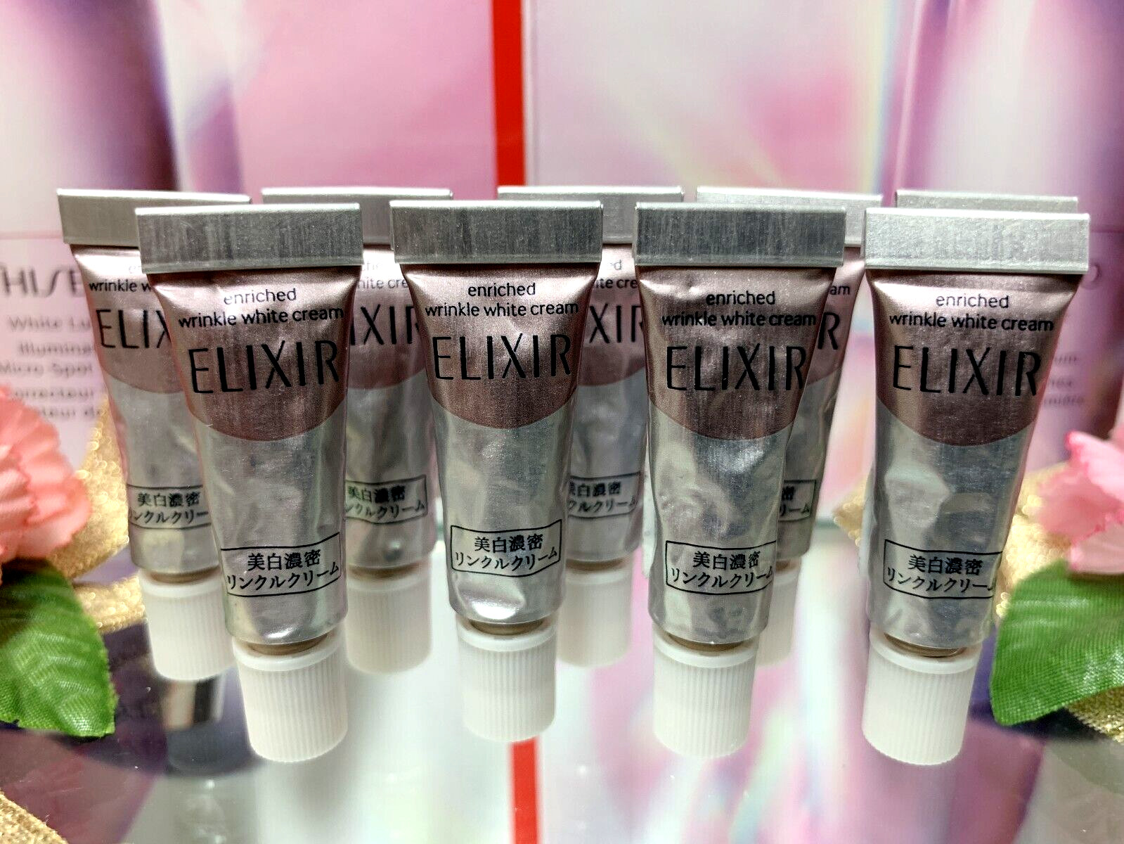 ☾5 PCS☽Shiseido ELIXIR Enriched Wrinkle White Cream◆2g◆~☾Aging Care Eye & Lip☽~