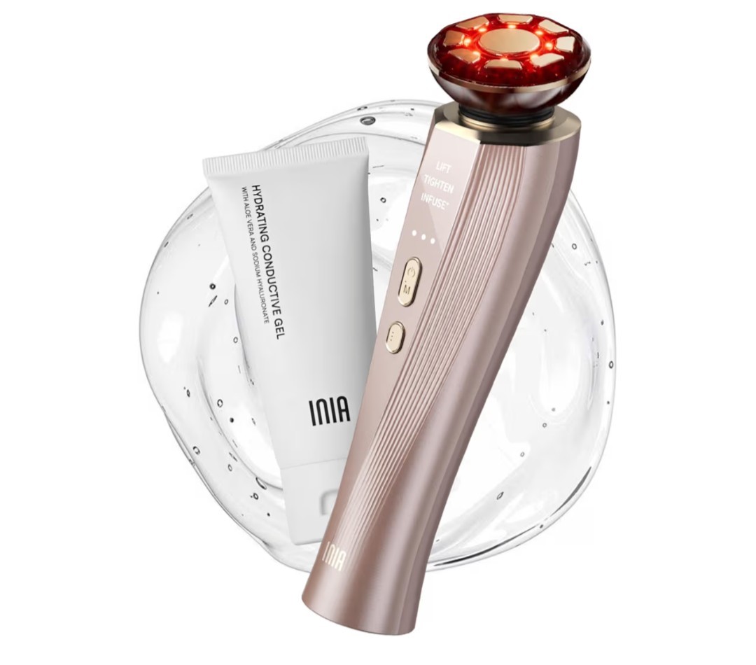 INIA FLARE 3 In 1 Red Light/ MICROCURRENT DEVICE- Rose Champagne/Luxury Gold